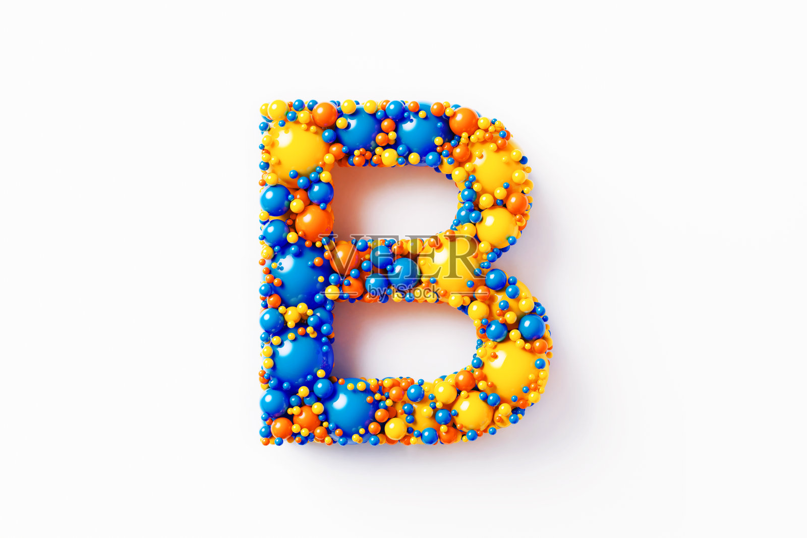 彩色大写字母B坐在白色的背景上照片摄影图片