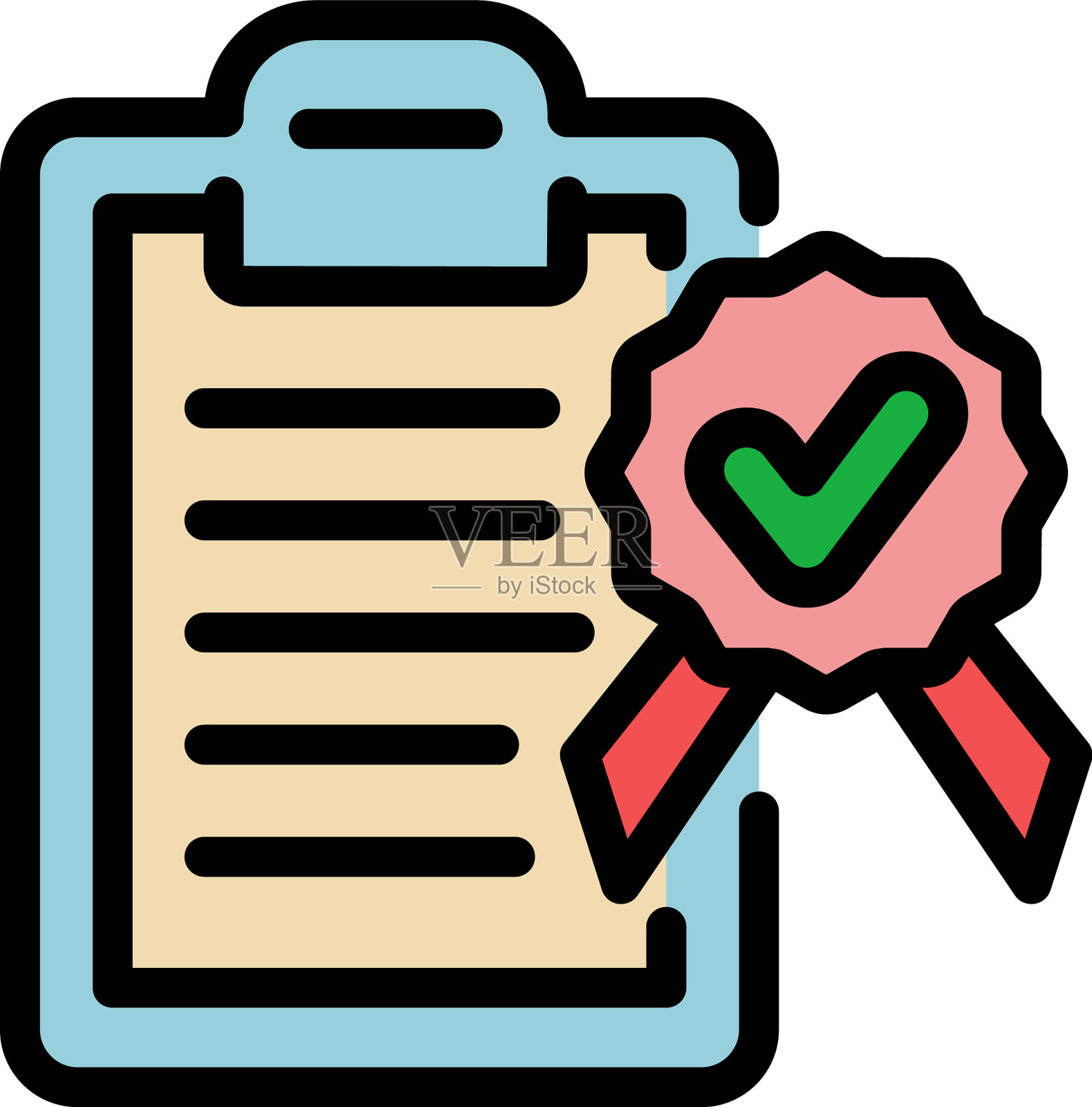 质量检查表图标颜色大纲插画图片素材