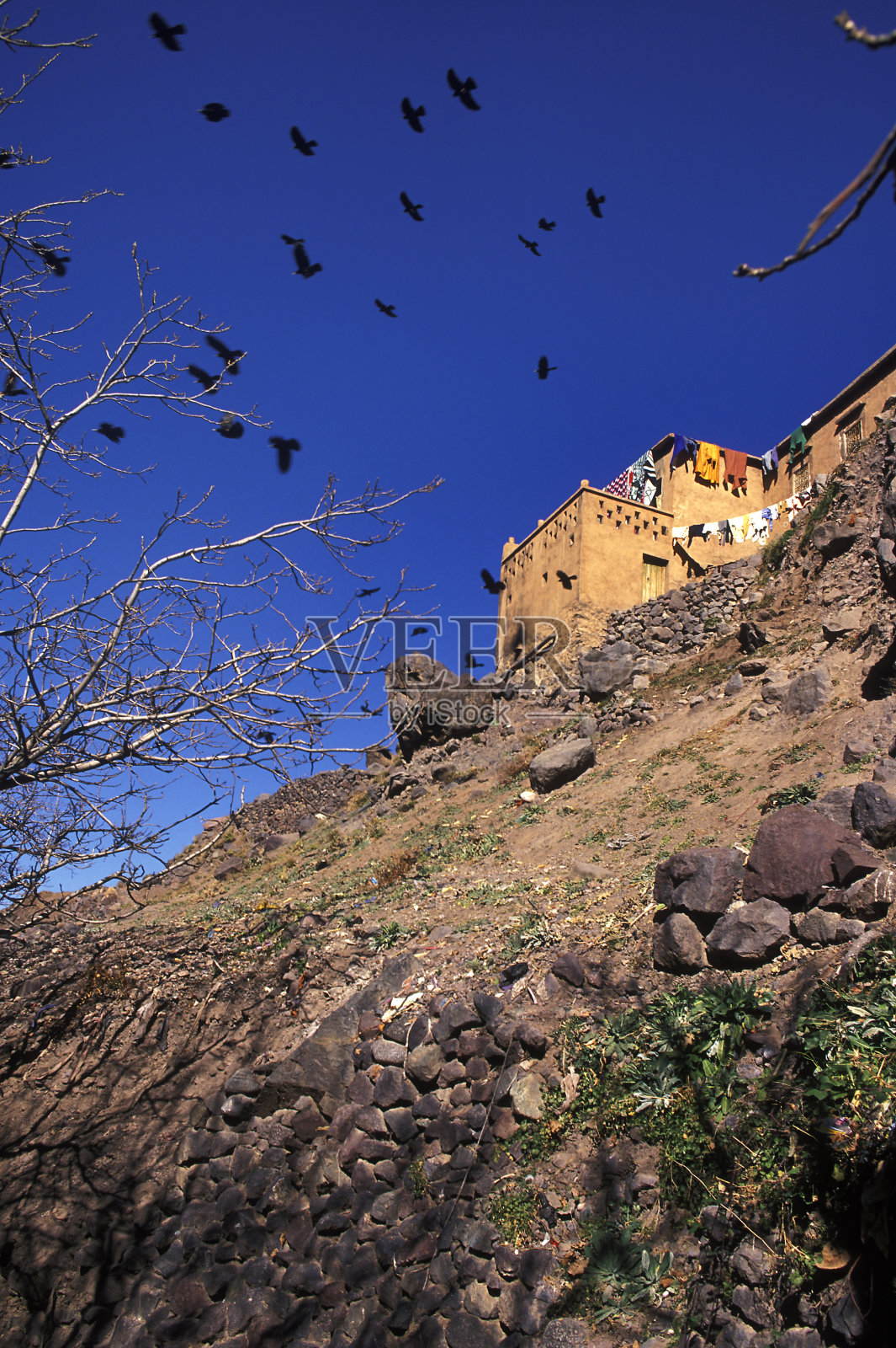 摩洛哥，伊姆利尔，山上的家照片摄影图片