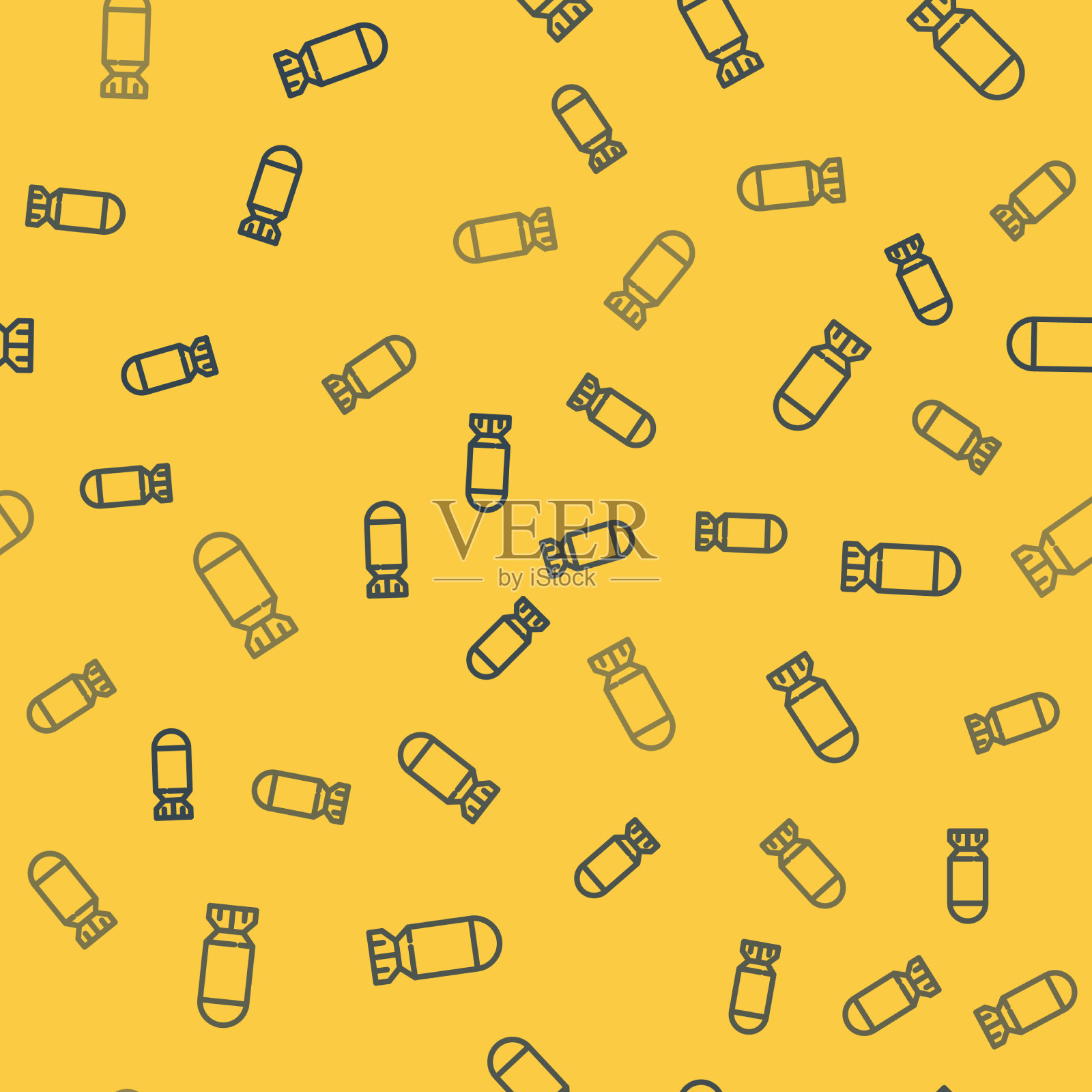 蓝线航空炸弹图标隔离无缝插画图片素材