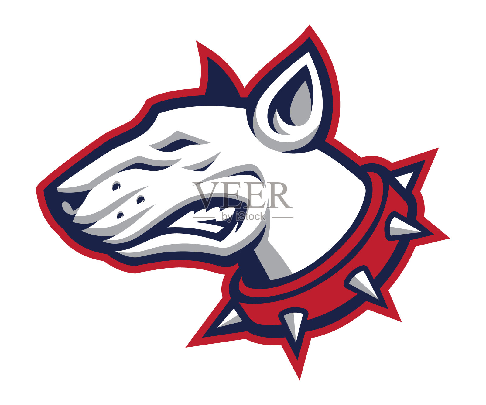 斗牛梗头插画图片素材