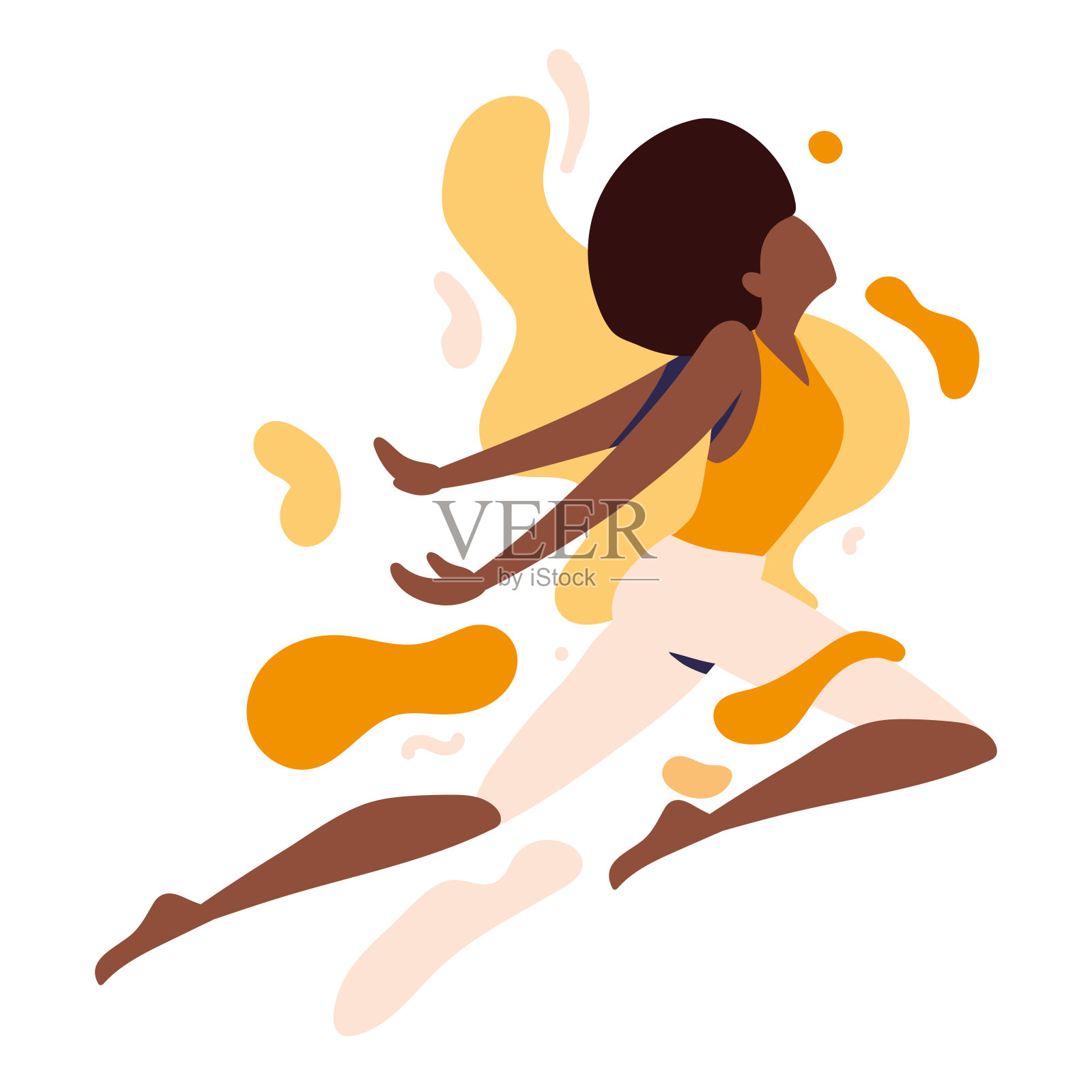 庆祝自由的女人插画图片素材