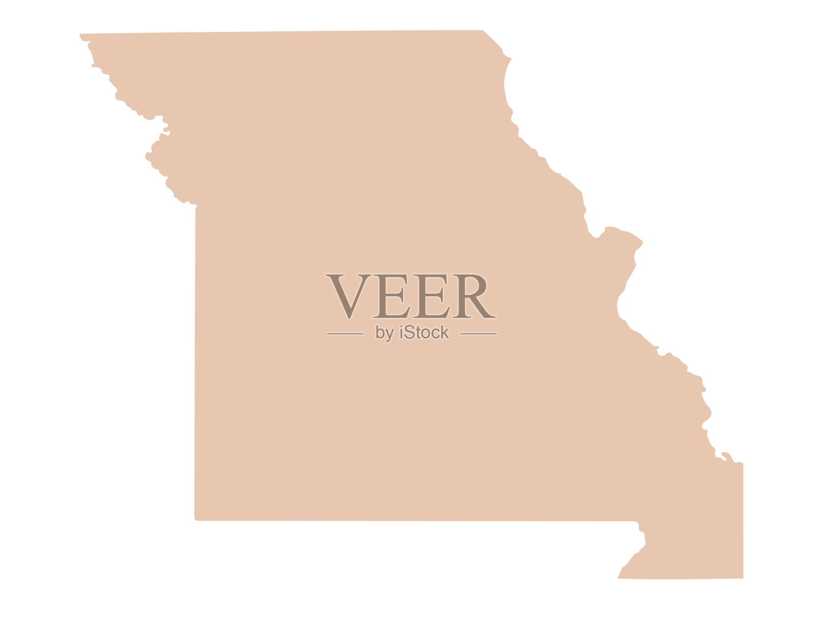 密苏里州地图插画图片素材