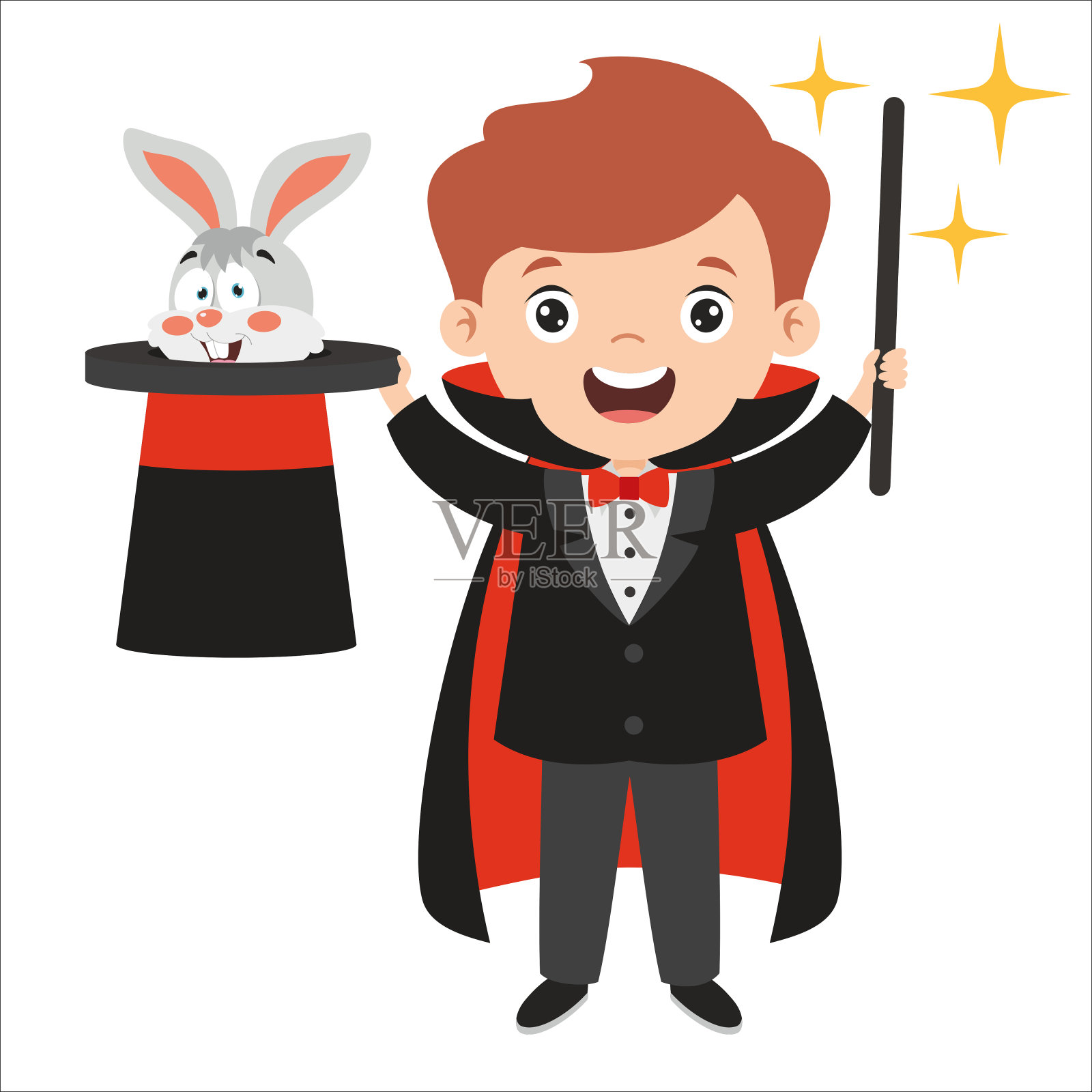 一个魔术师的卡通画插画图片素材