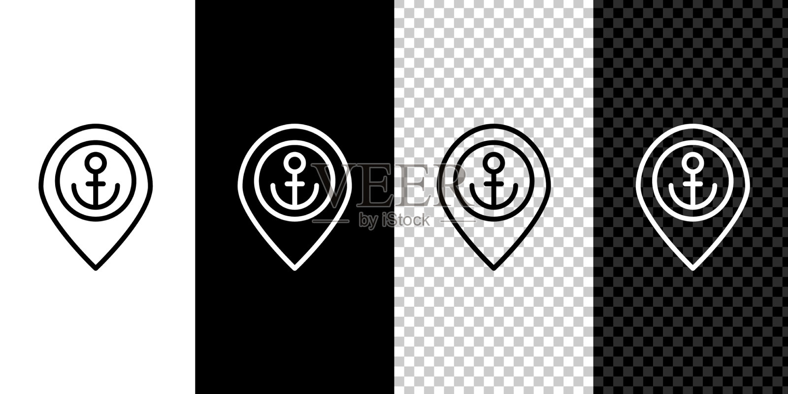 设置锚图标隔离的行映射指针图标素材