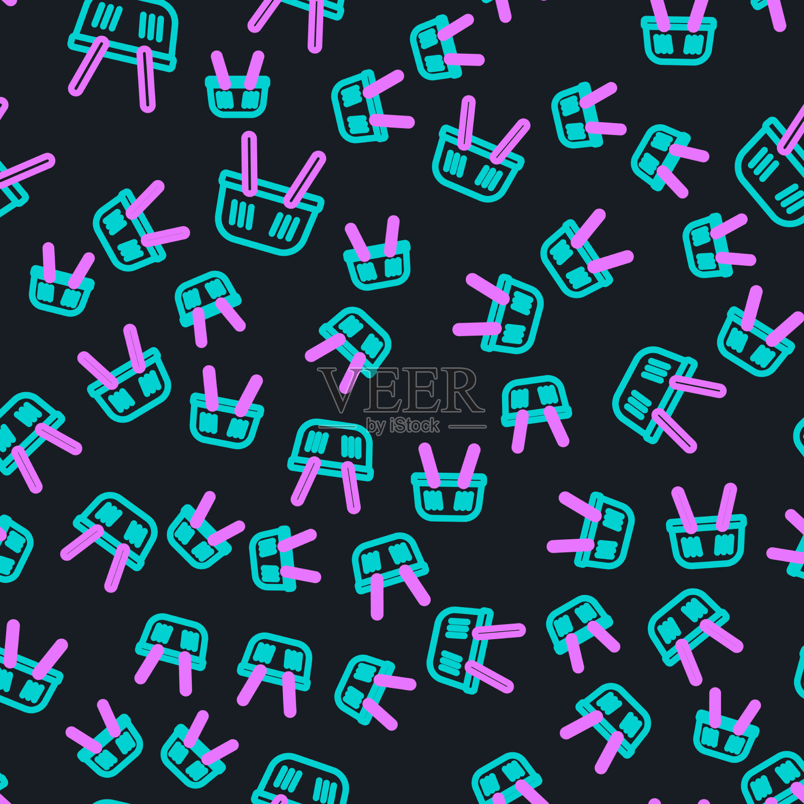 在线购物篮图标隔离无缝插画图片素材