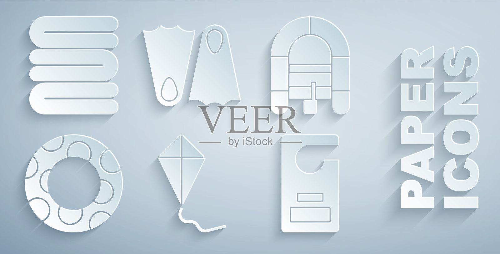 风筝、筏、艇、橡皮游泳圈图标素材