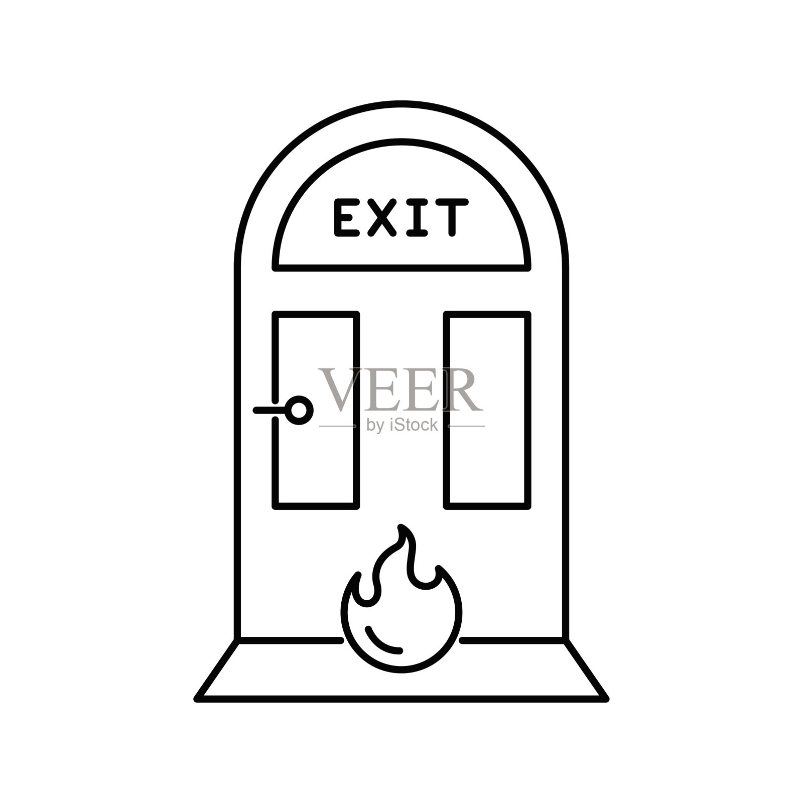 紧急消防出口门图标向量图标素材