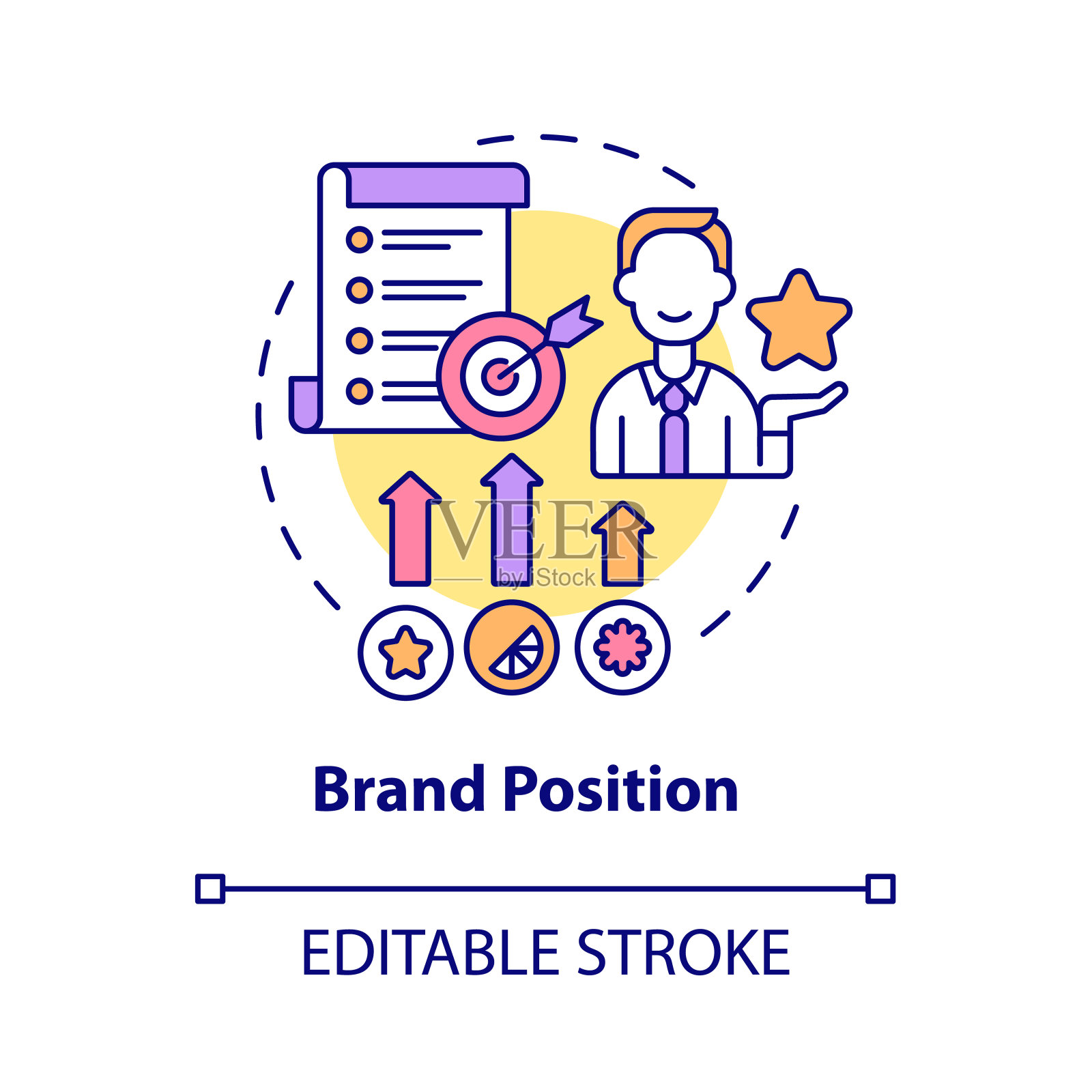 品牌定位概念图标插画图片素材