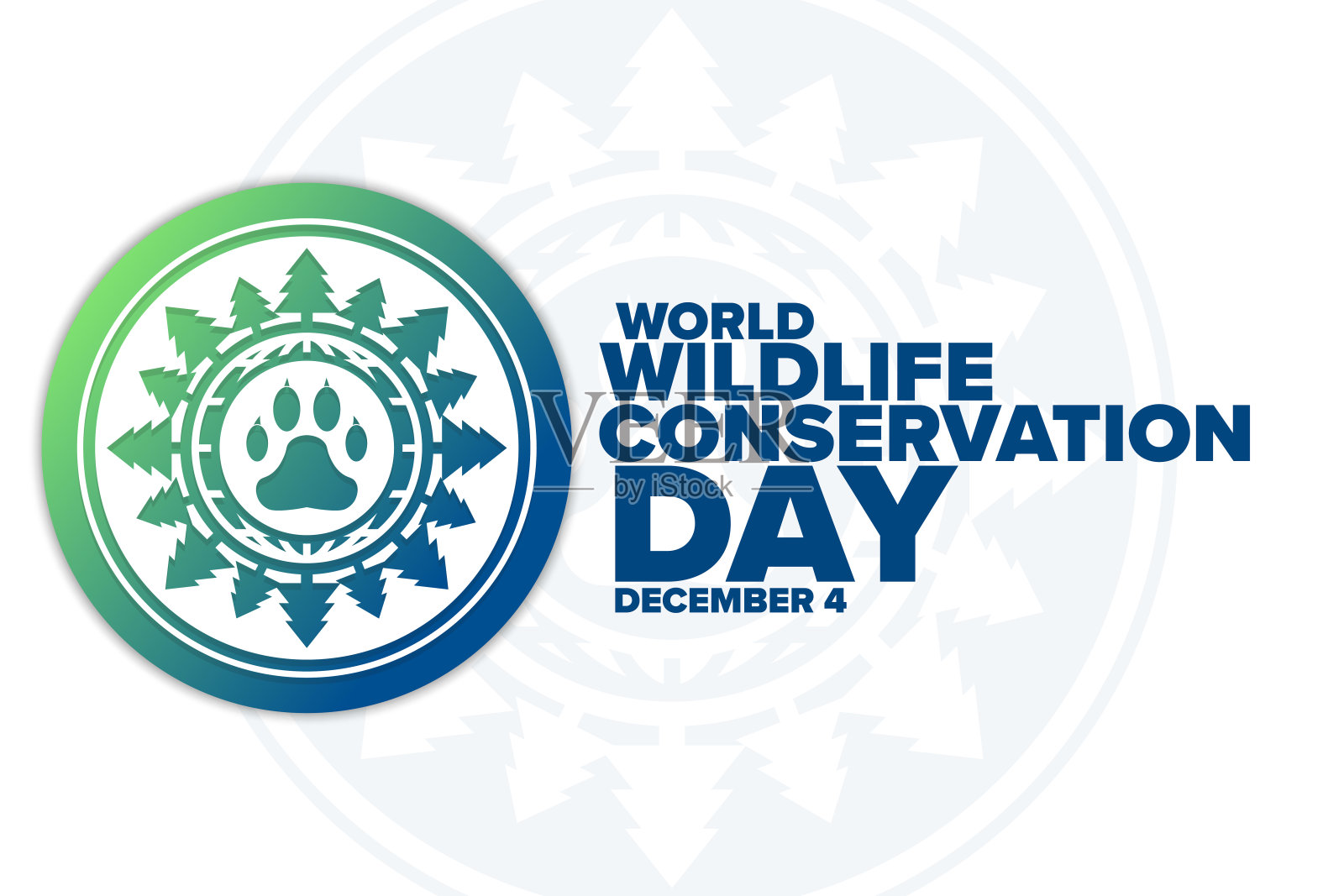 世界野生动物保护日。12月4日。节日的概念。模板背景，旗帜，卡片，海报与文字题词。向量EPS10插图。插画图片素材