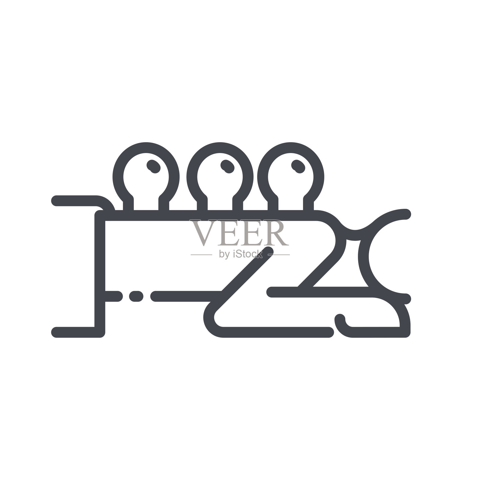 拔罐处理线图标隔离透明背景。插画图片素材