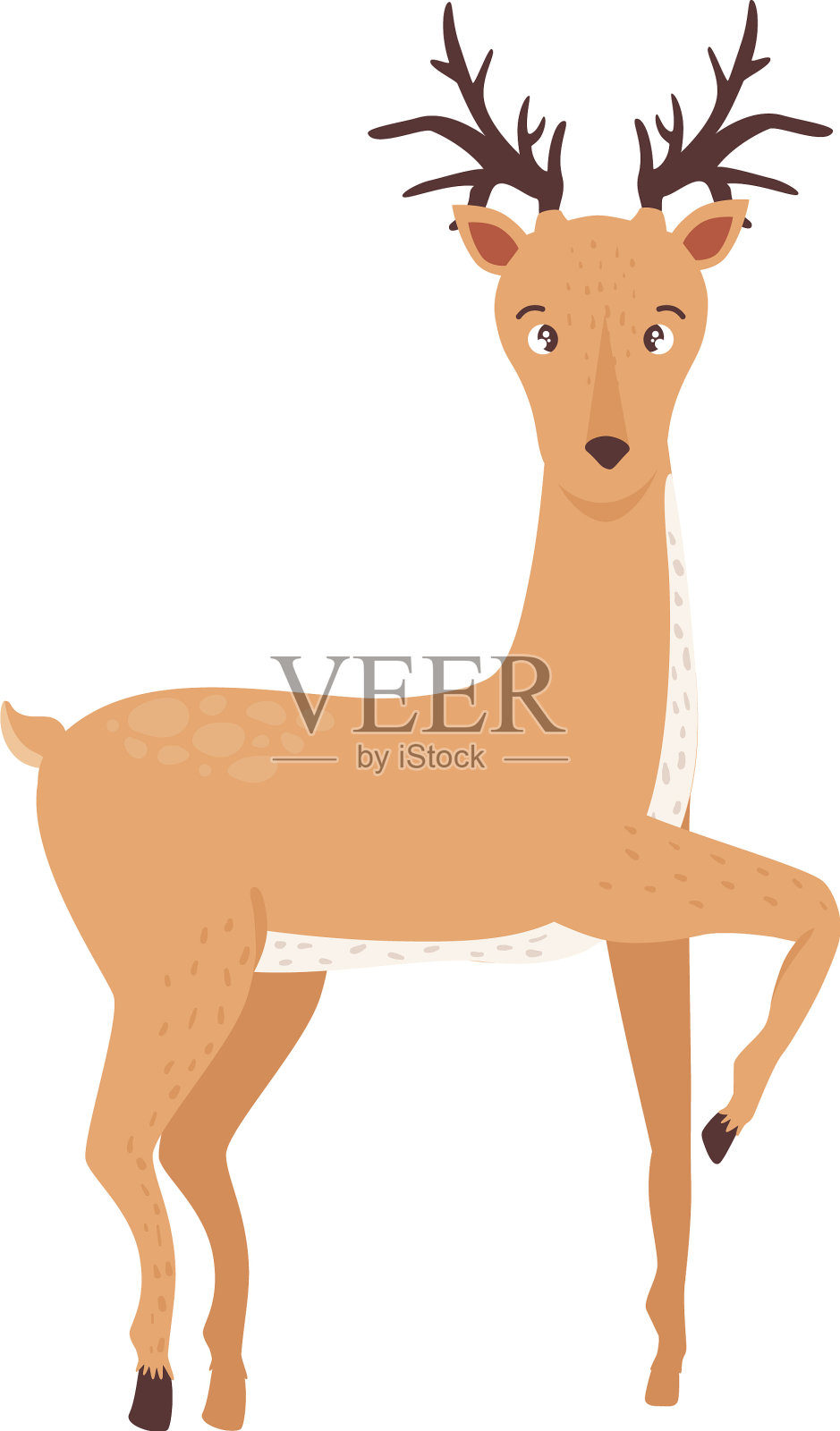 可爱的驯鹿的鹿角设计元素图片