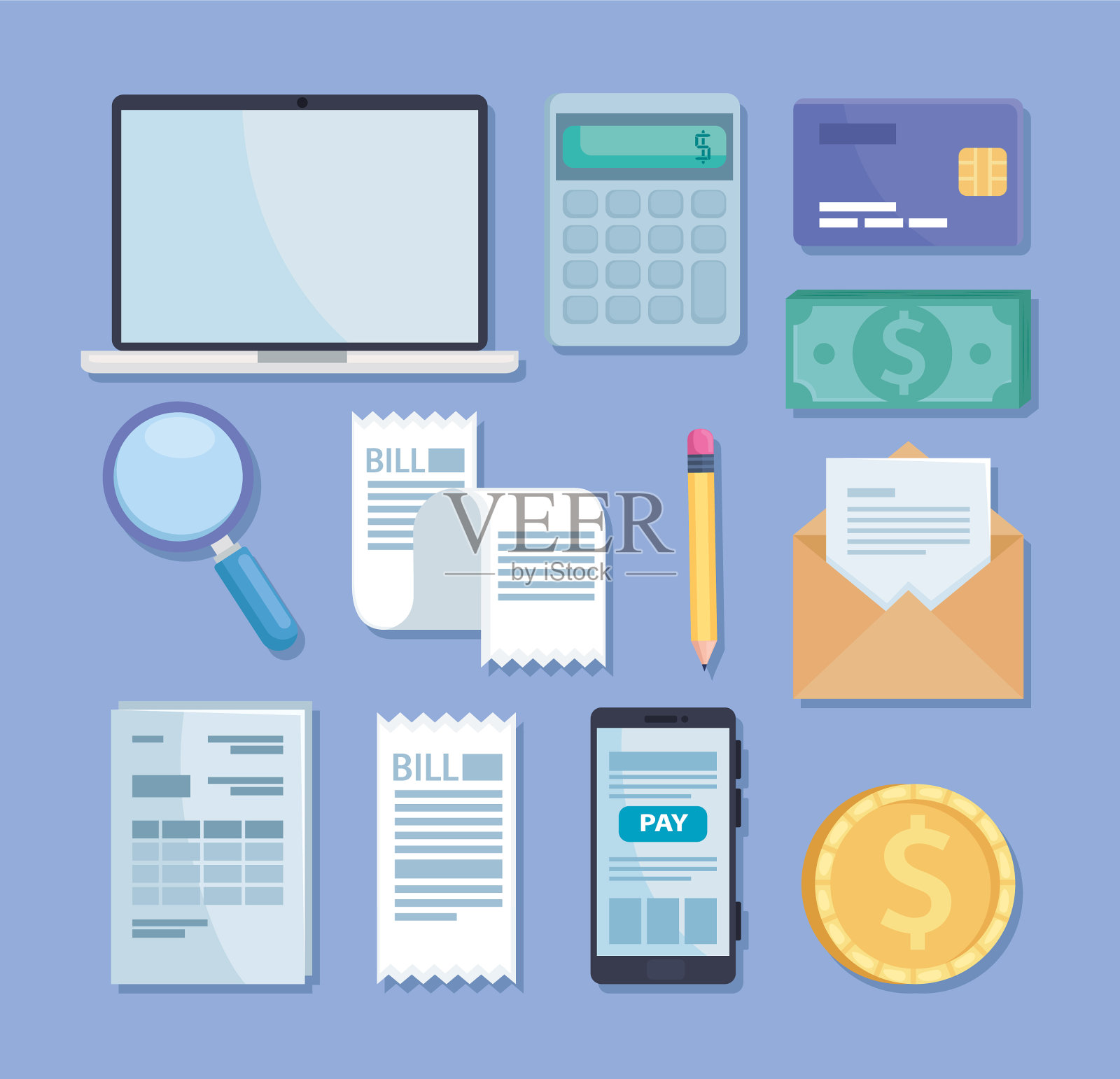 金融行业的十二生肖插画图片素材