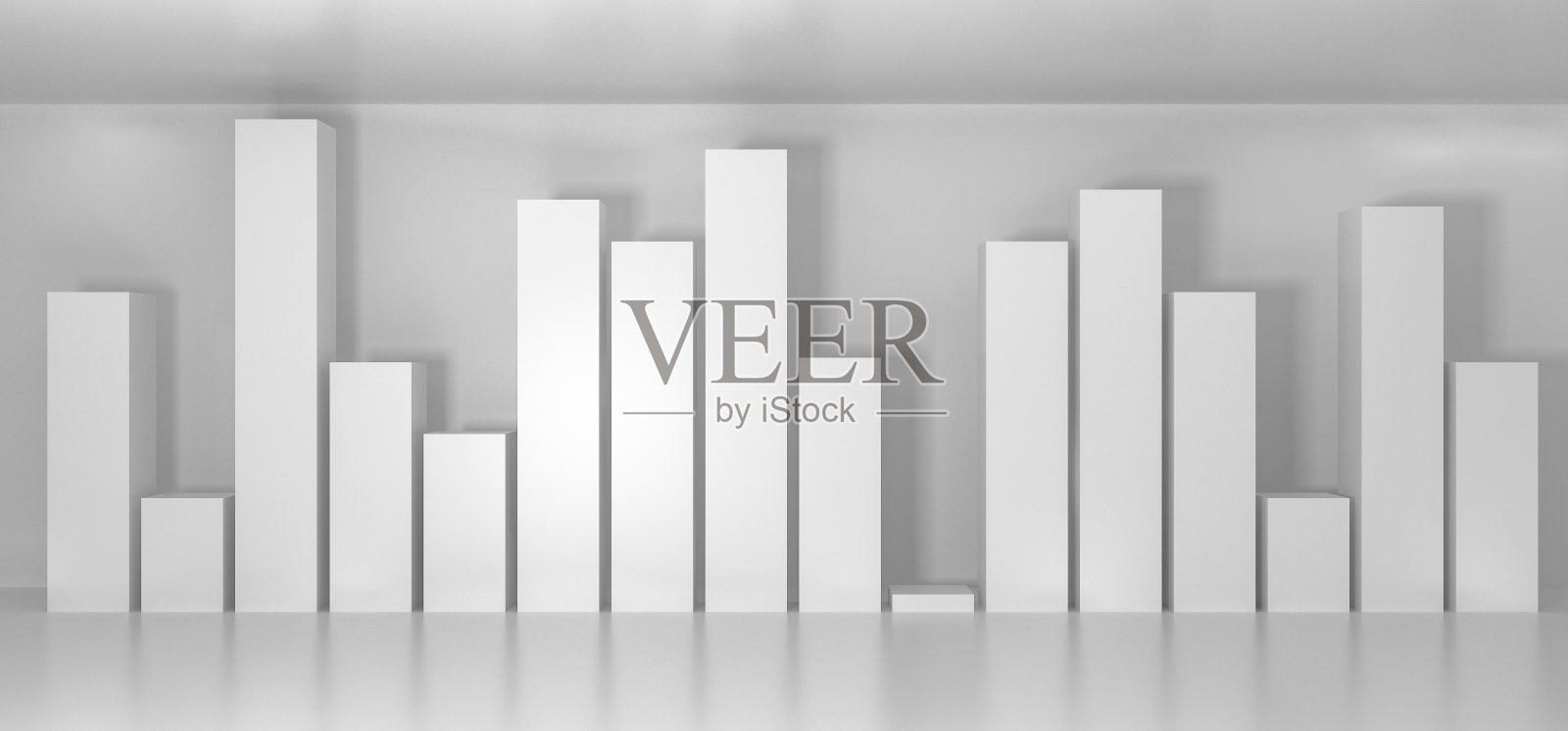 白图。在白色背景上安排3d插画图片素材