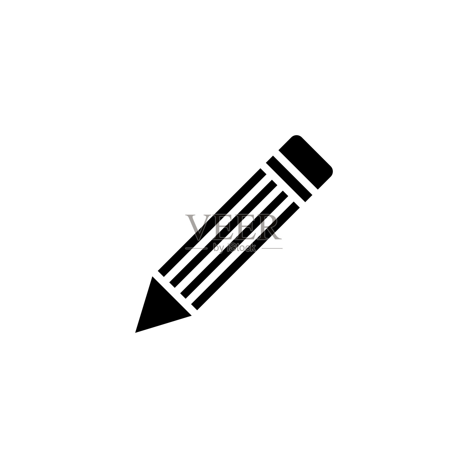 铅笔图标在流行的矢量插图图标素材