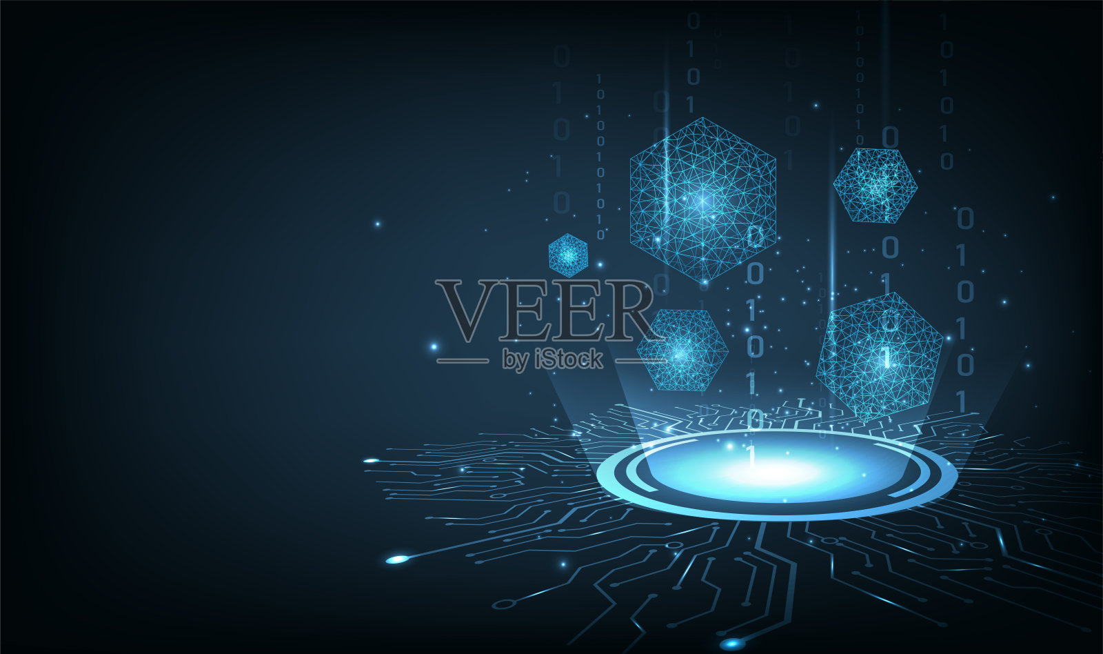 区块链技术。插画图片素材