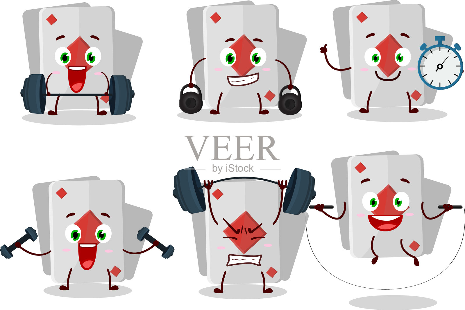 一个健康的雷米卡钻石卡通风格的尝试插画图片素材