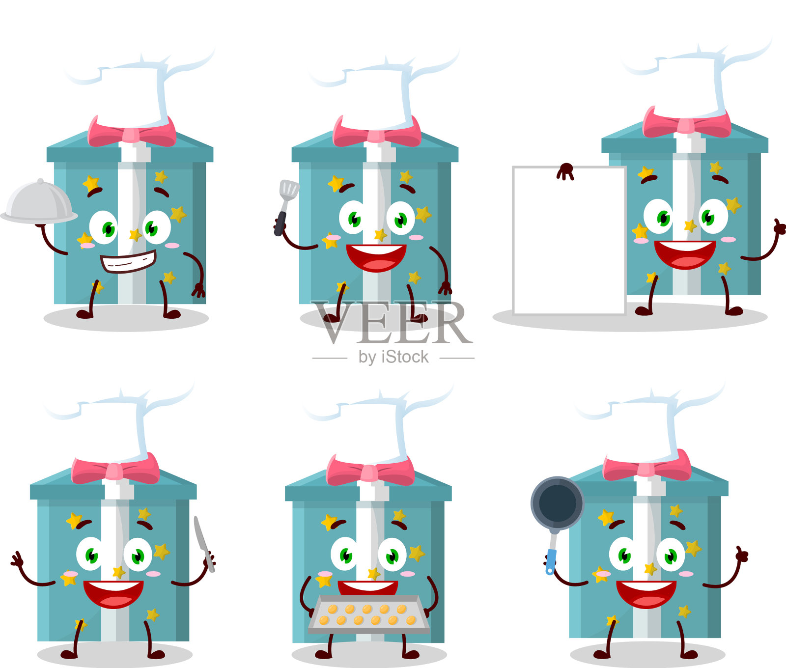 各种卡通人物魔术礼品盒插画图片素材