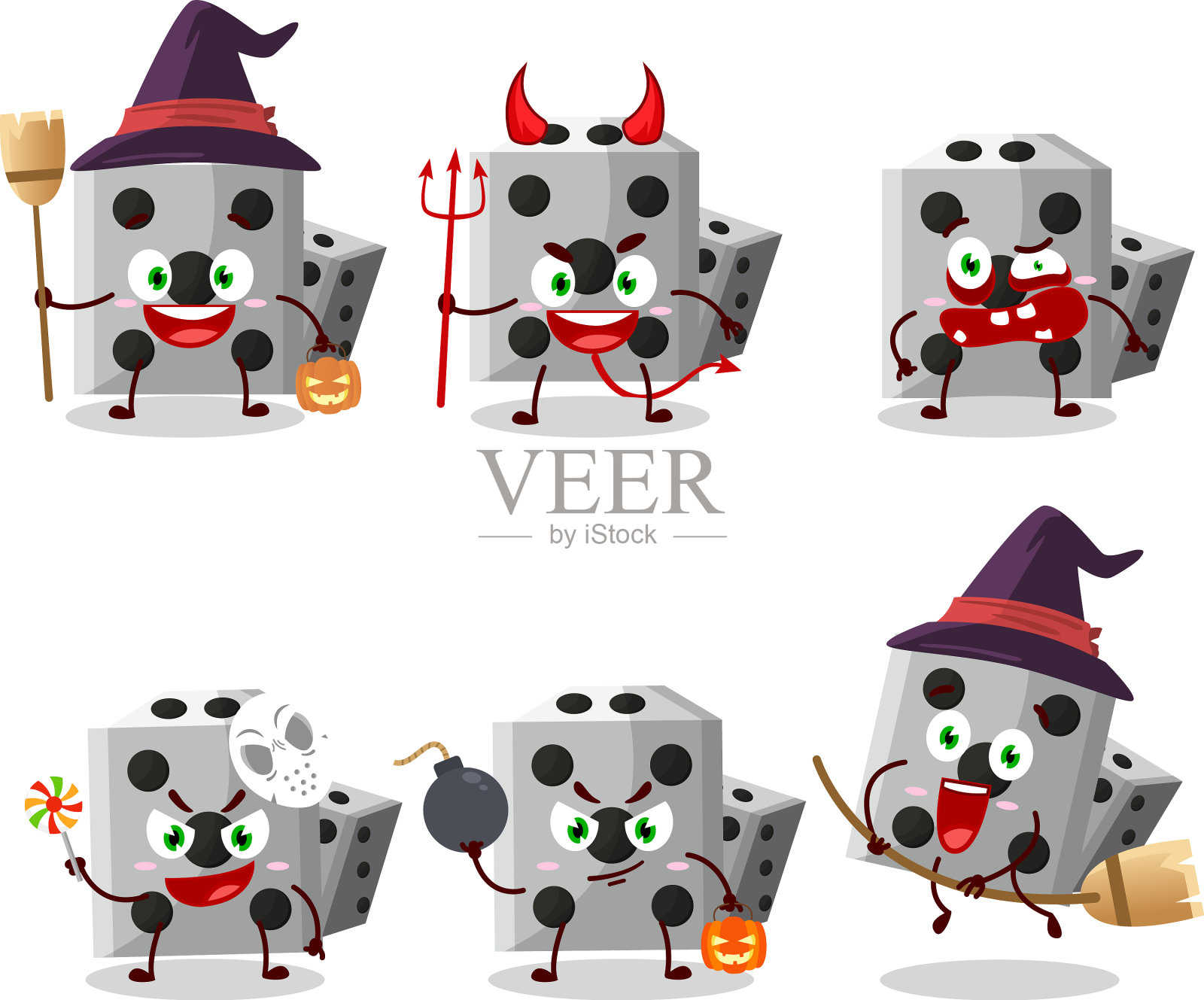 万圣节卡通表情插画图片素材