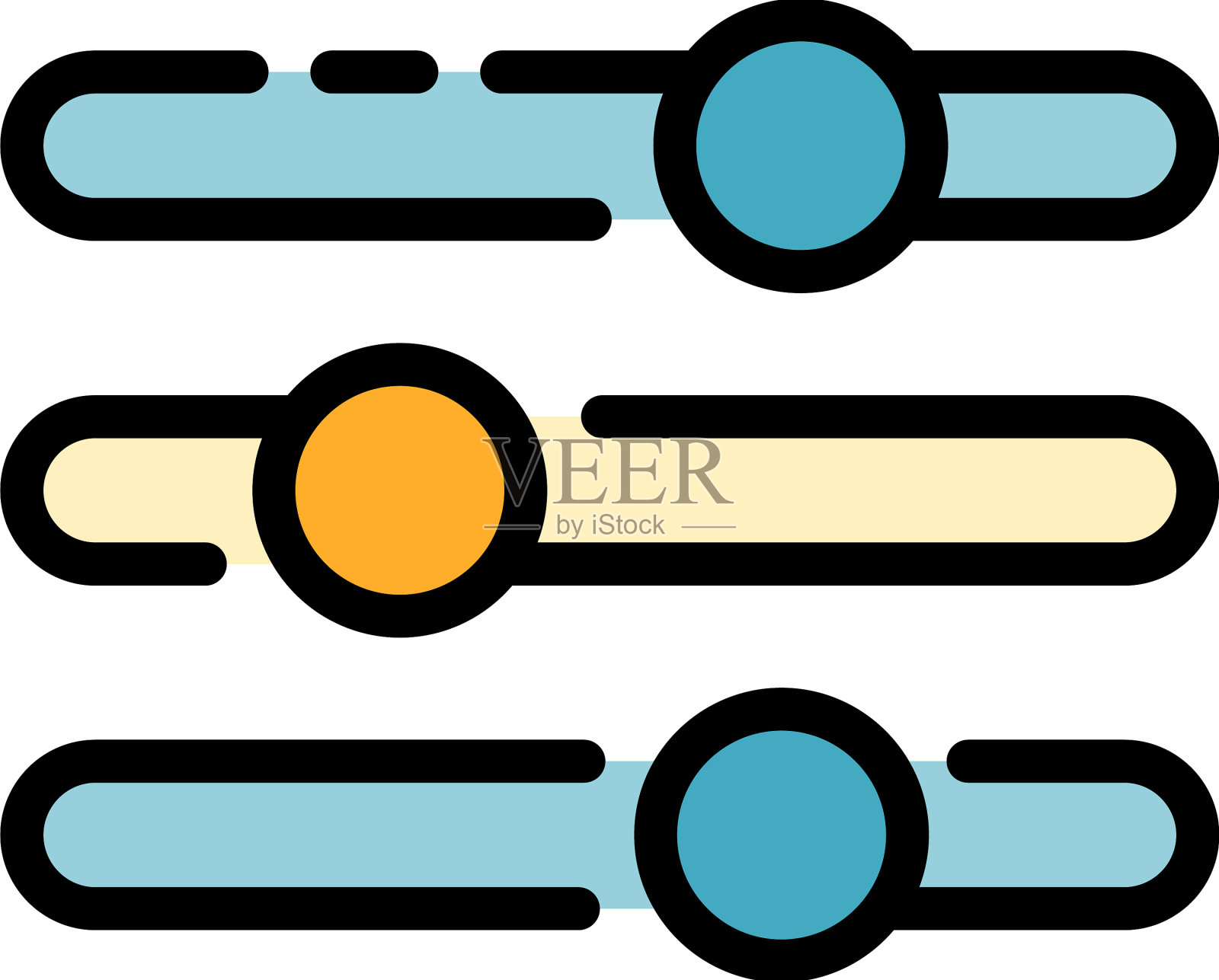 音量均衡器图标颜色轮廓插画图片素材