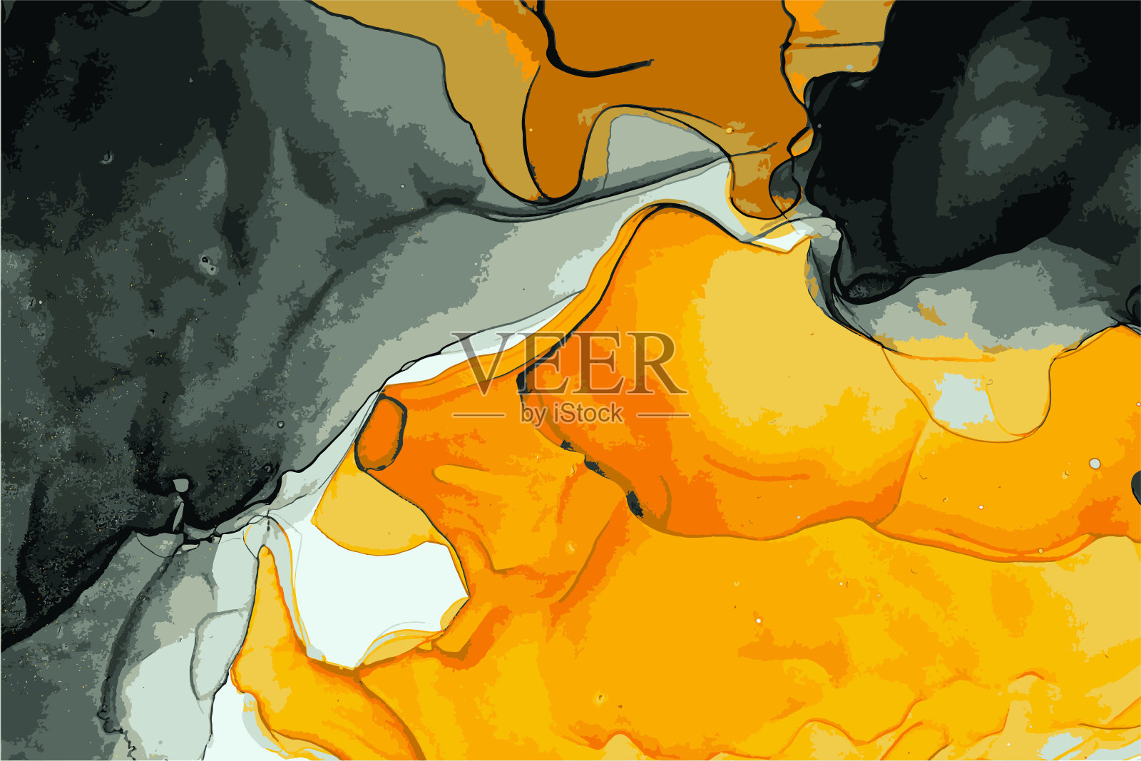 抽象色彩背景，矢量酒精绘画，液体墨水技术插画图片素材