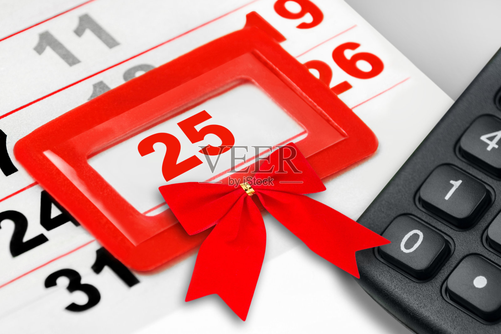 日历2021圣诞时间和计算器装饰照片摄影图片