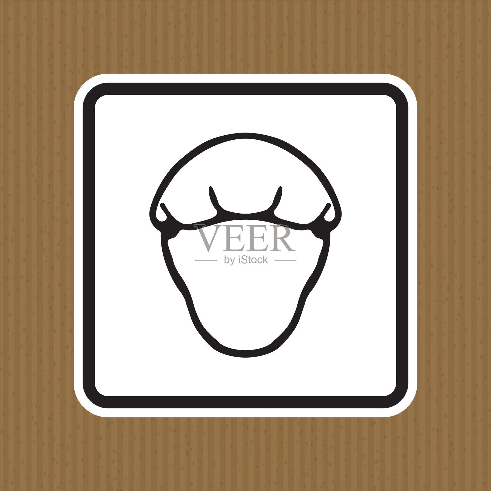 在白色背景上佩戴头发符号符号分离，矢量插图插画图片素材