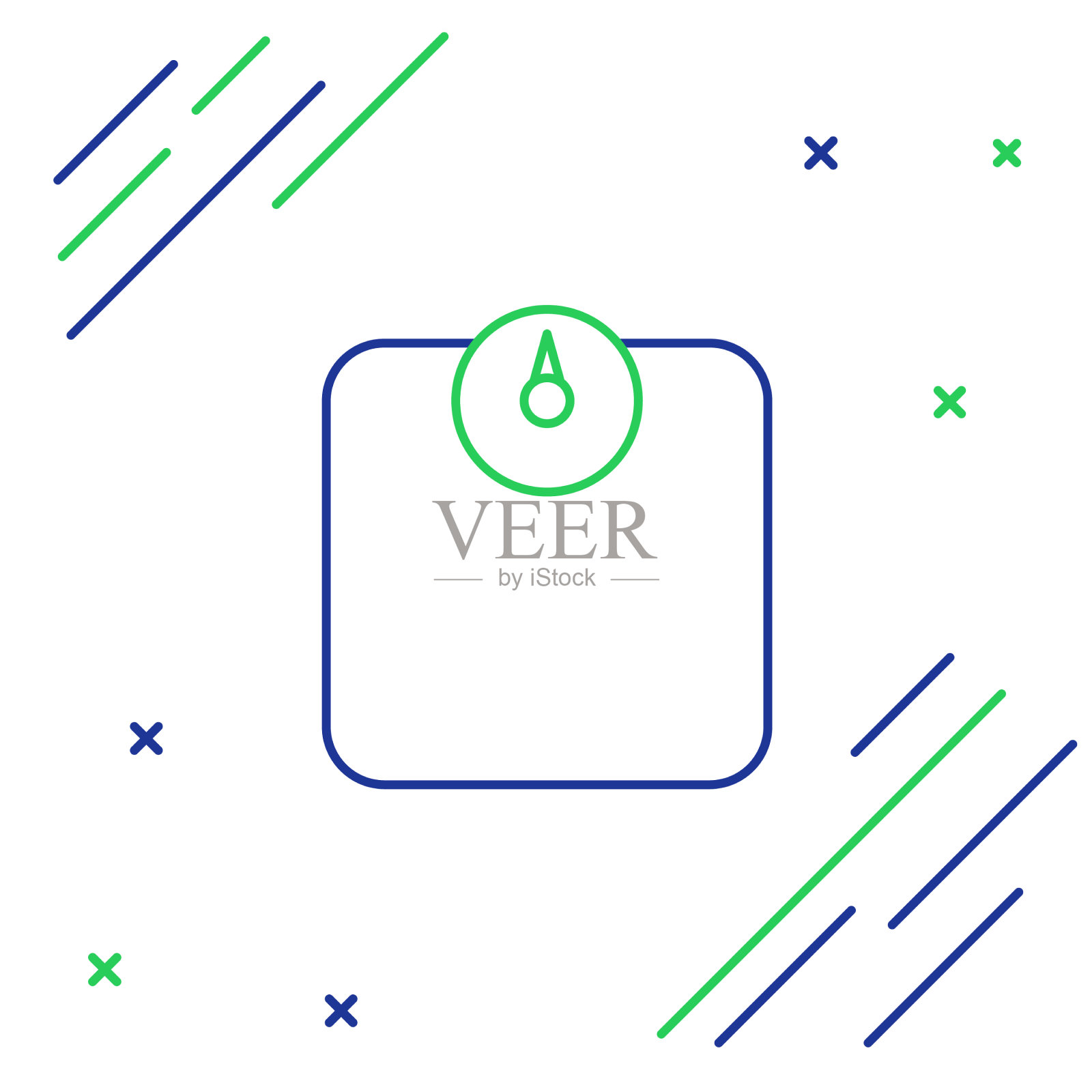 线浴室天平图标孤立在白色图标素材