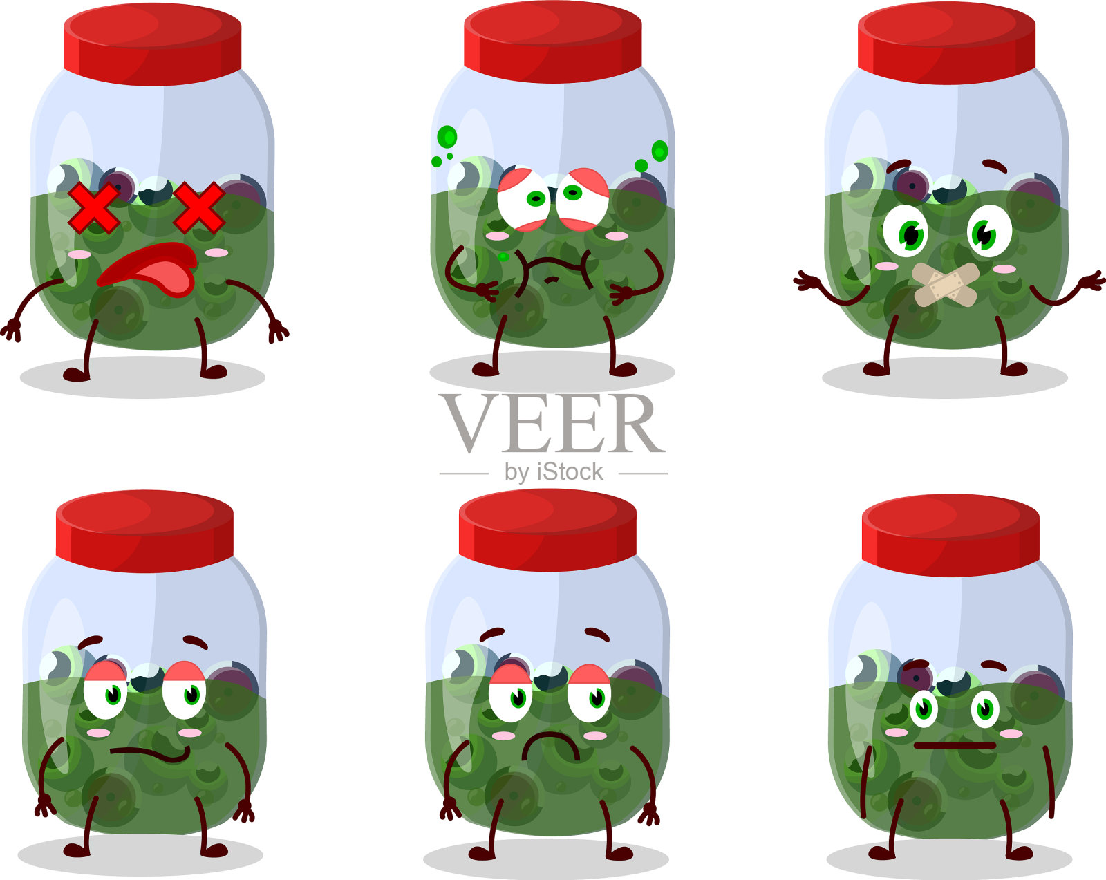 眼睛在罐子卡通人物没有插画图片素材