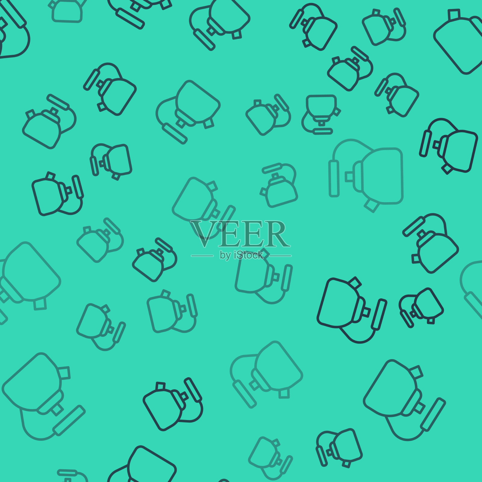 黑色线水壶与手柄图标隔离插画图片素材