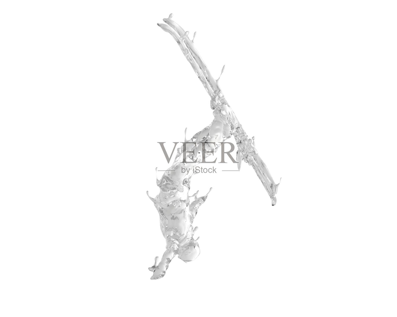 水质感自由式滑雪设计元素图片