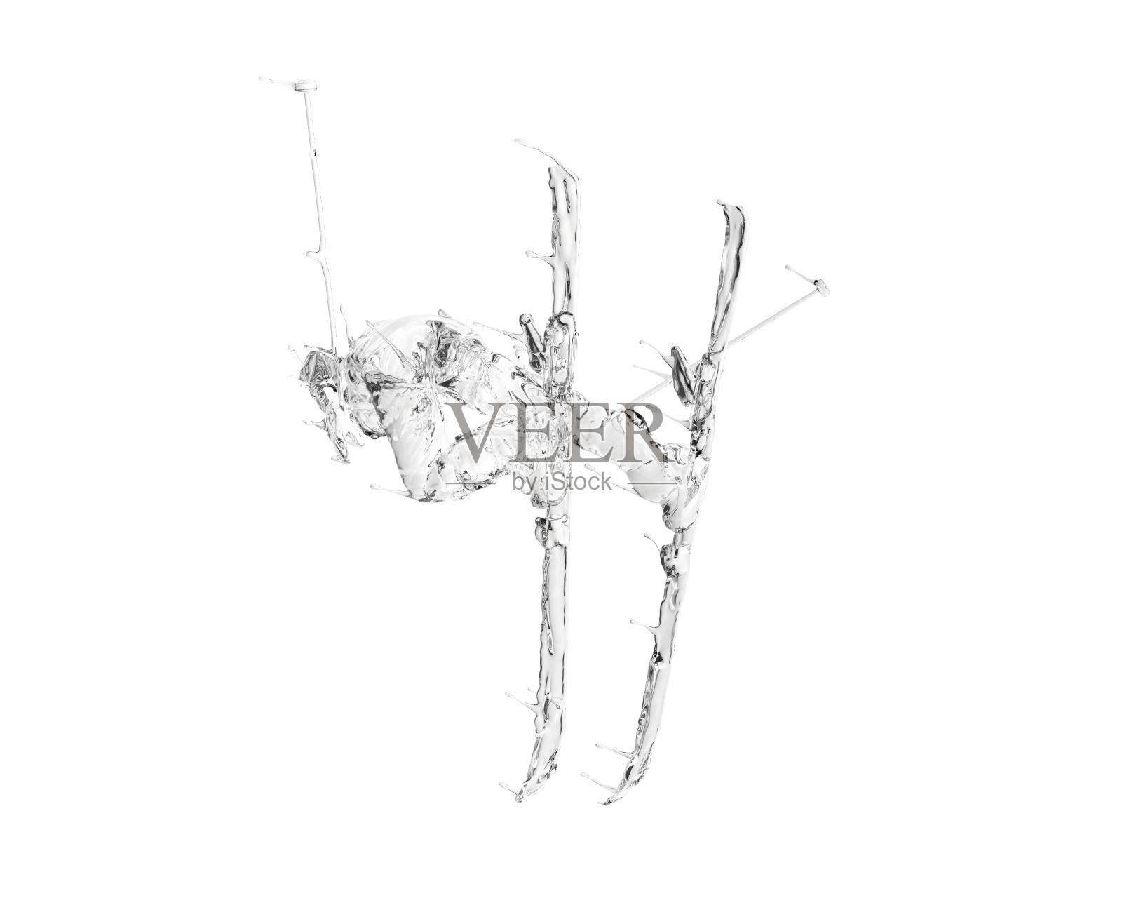 水质感速降滑雪设计元素图片