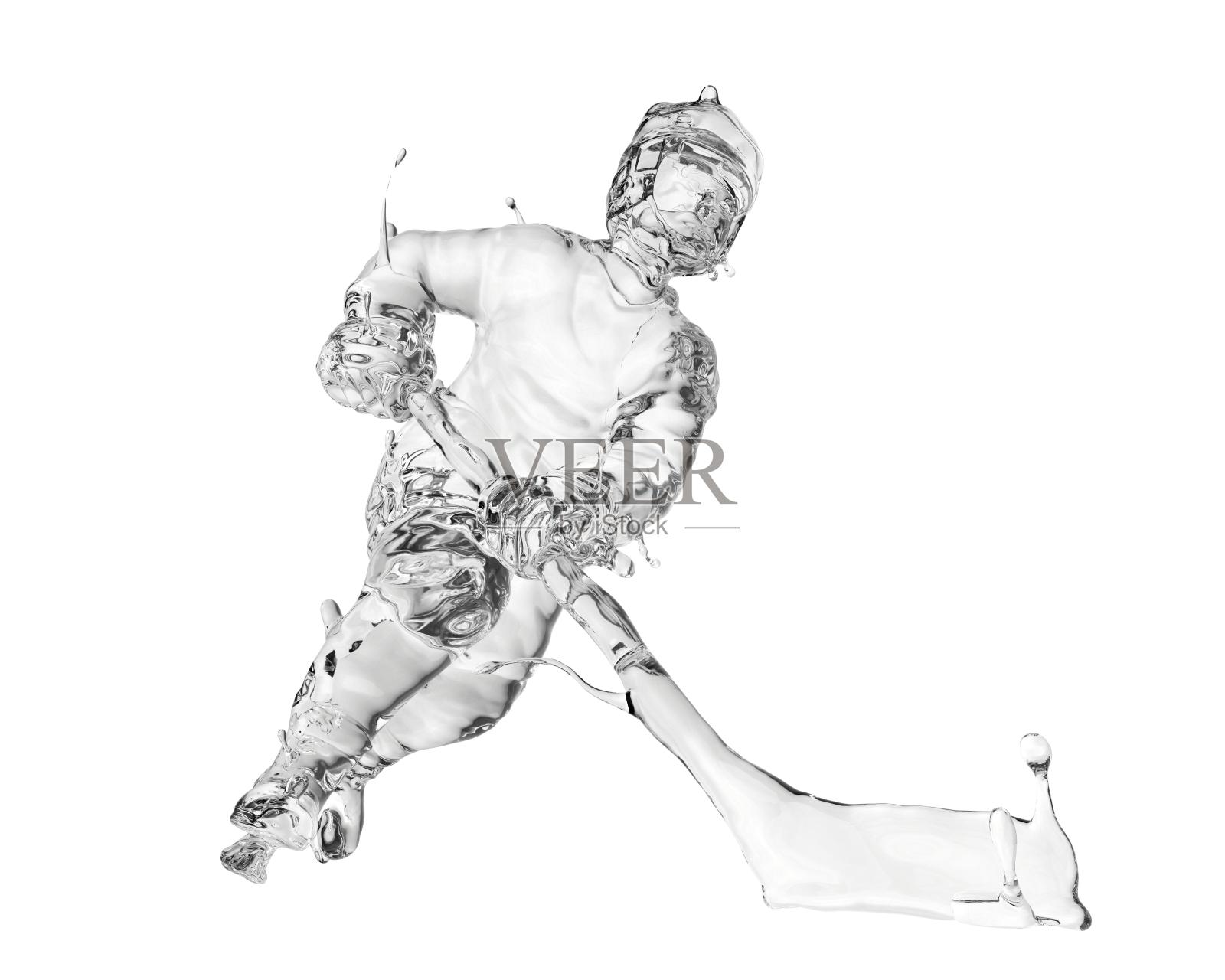 水质感冰球运动设计元素图片