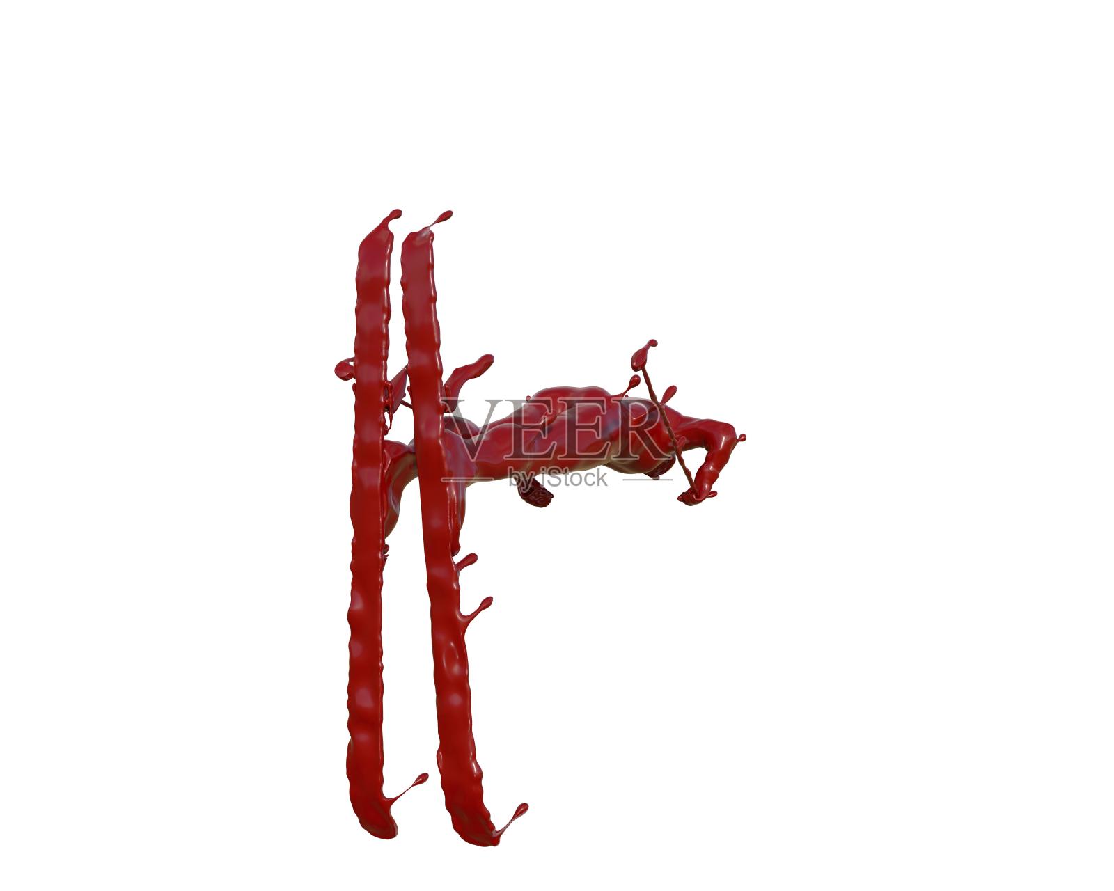 油漆质感越野滑雪设计元素图片