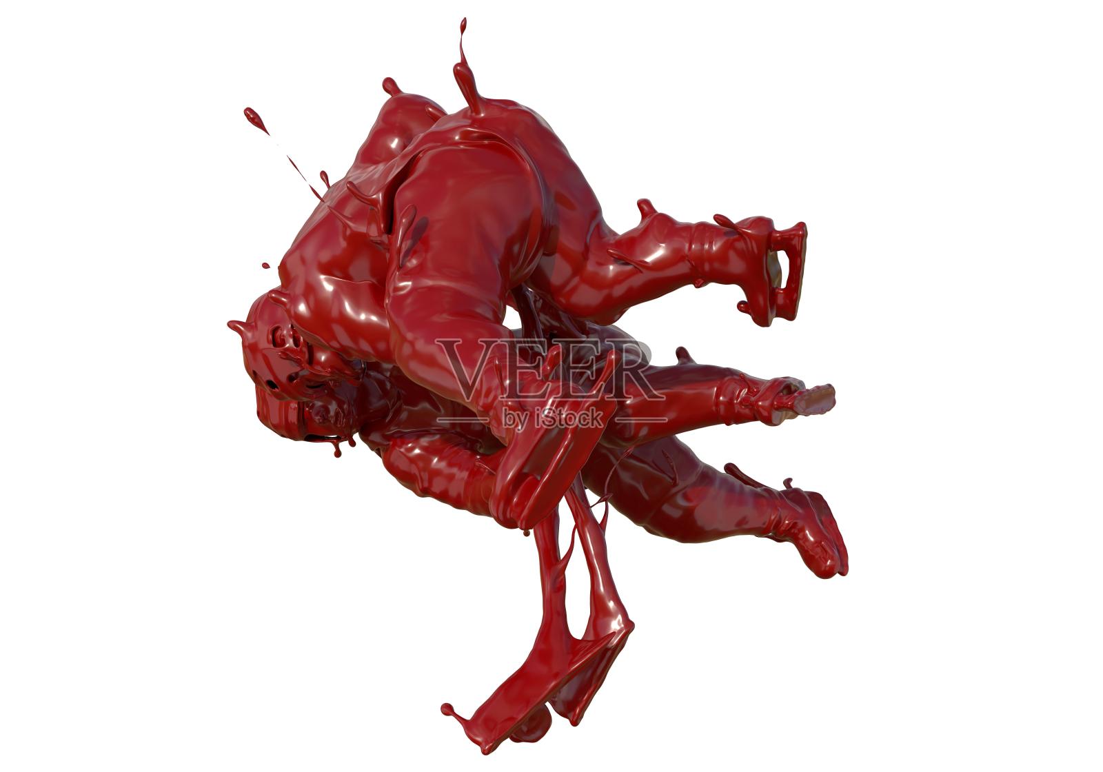 油漆质感冰球运动设计元素图片