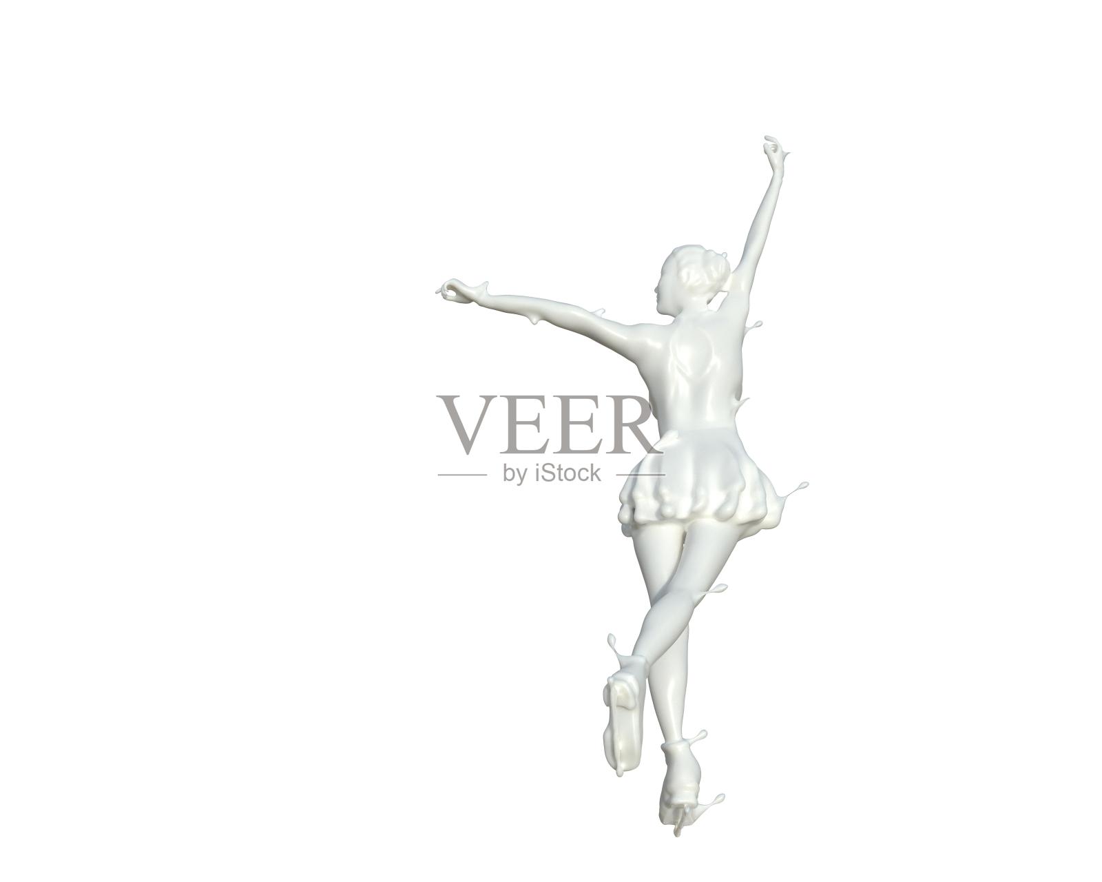 牛奶质感花样滑冰设计元素图片