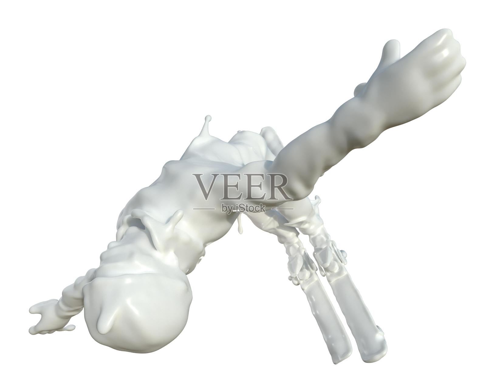 牛奶质感自由式滑雪设计元素图片