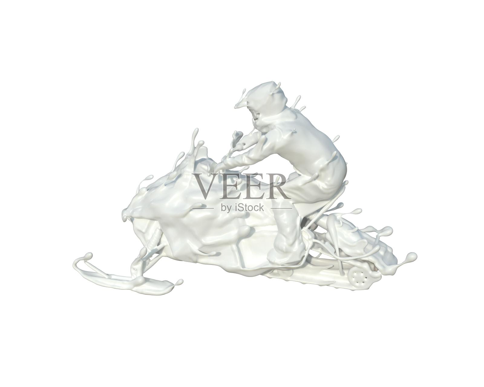 牛奶质感雪地摩托设计元素图片