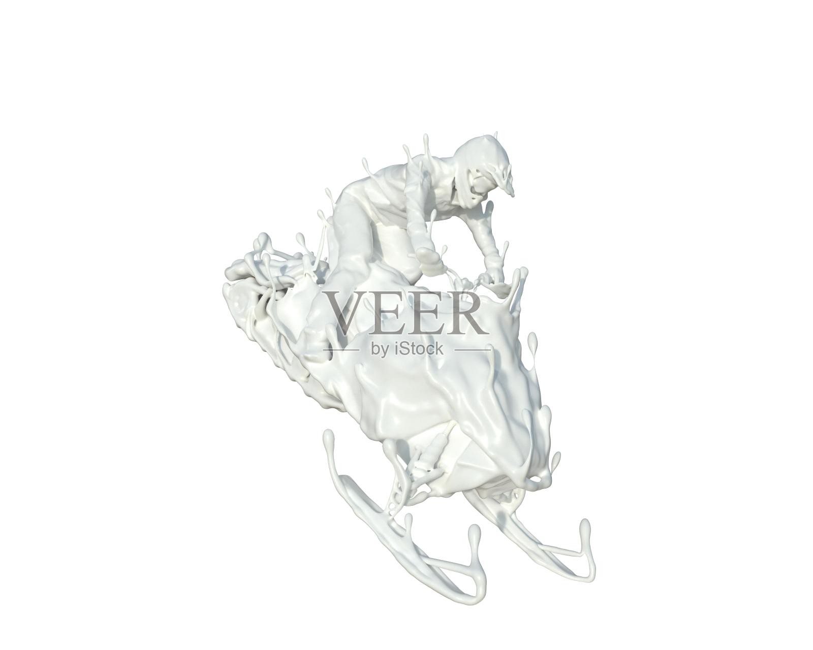 牛奶质感雪地摩托设计元素图片