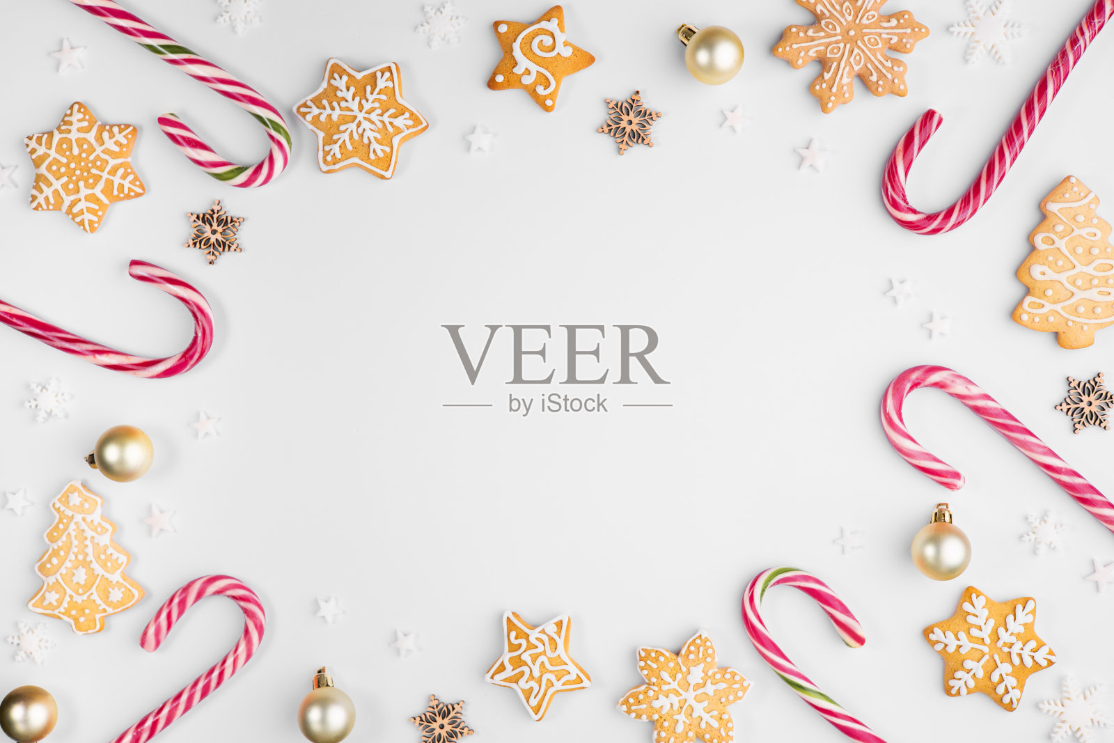 圣诞庆祝作文与姜饼照片摄影图片