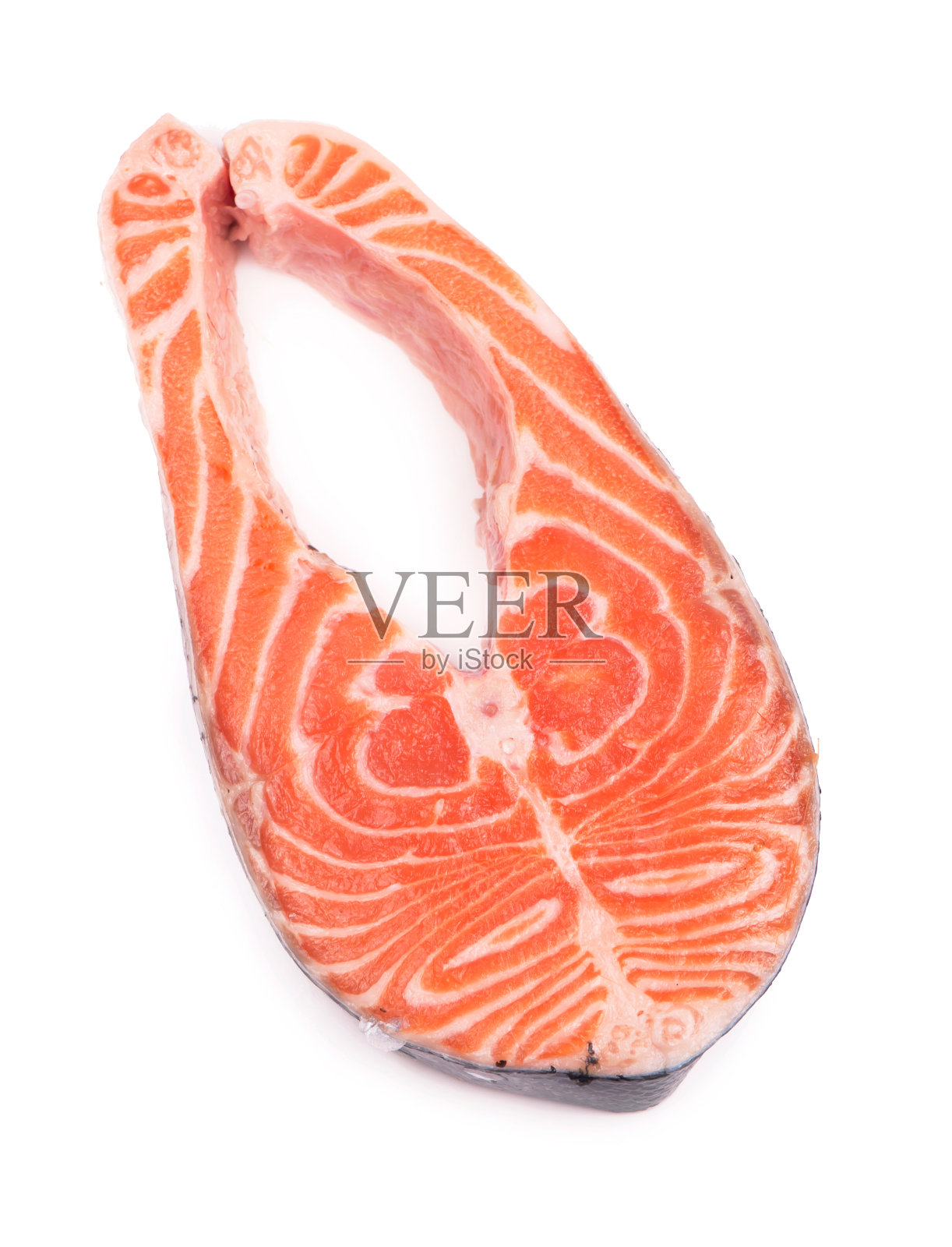 切片的鱼。白底红鱼排照片摄影图片