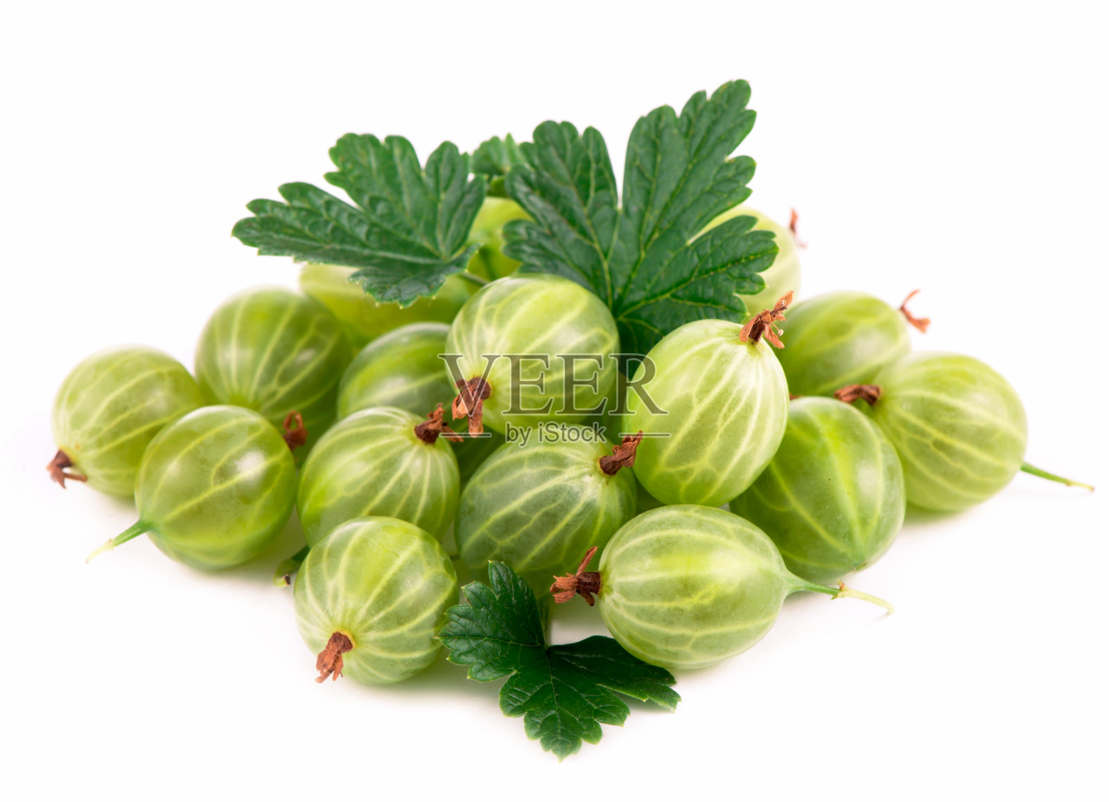 有机食品，健康食品，绿色猕猴桃水果与叶上白色照片摄影图片