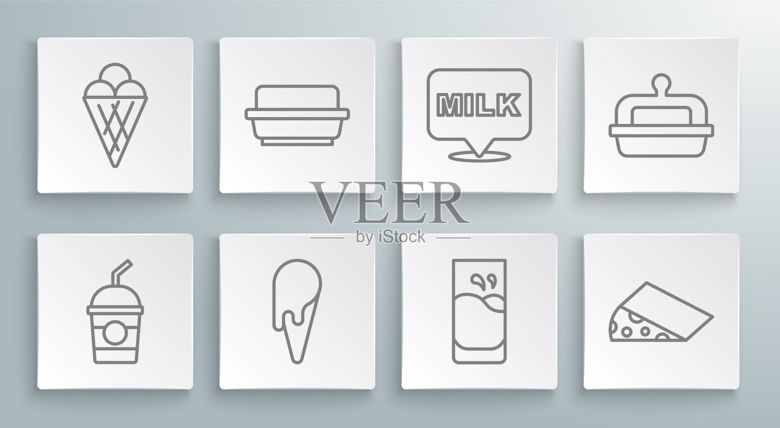 将奶昔黄油放入黄油盘冰中图标素材