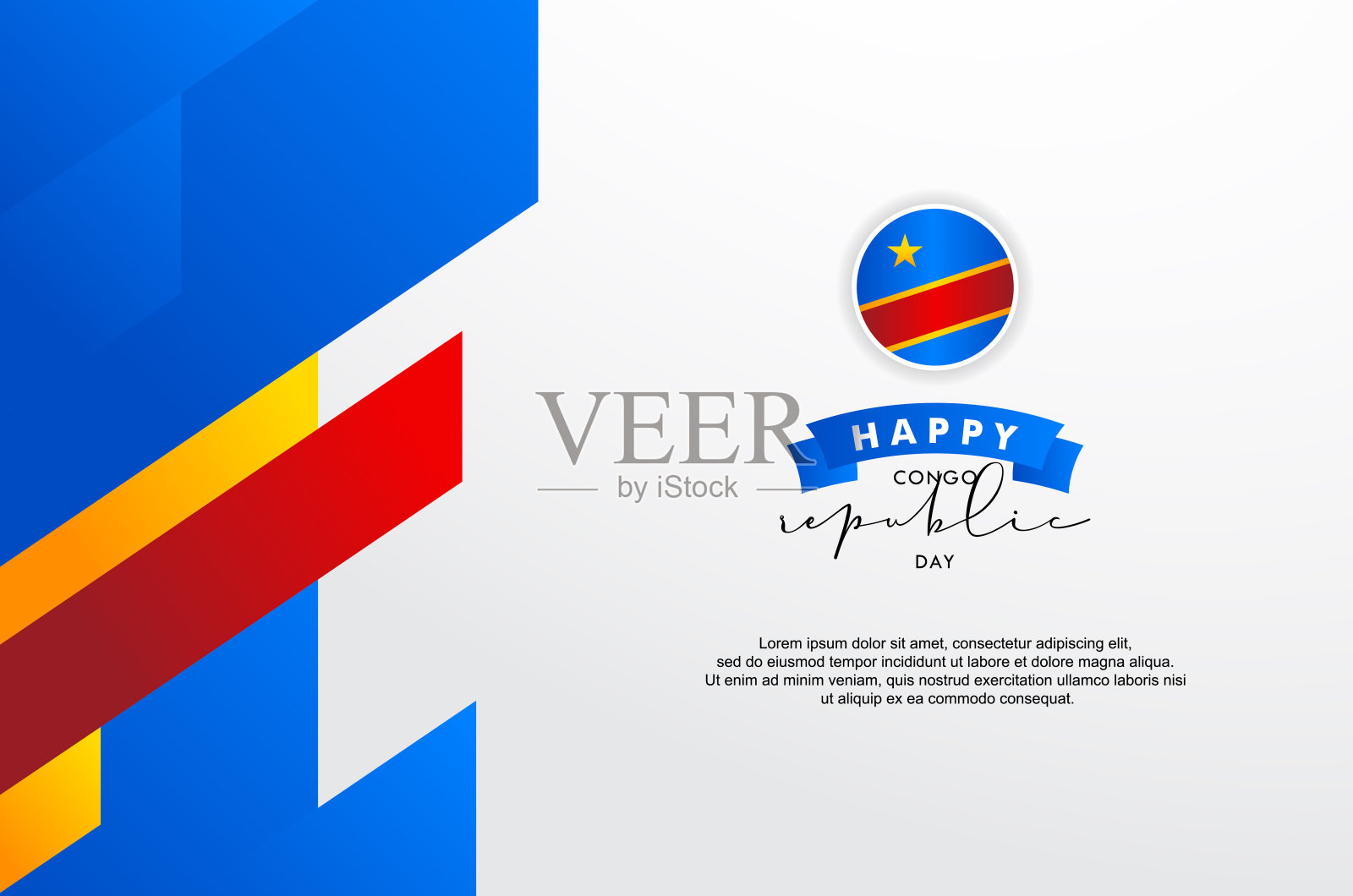 刚果国庆日问候时刻设计背景插画图片素材