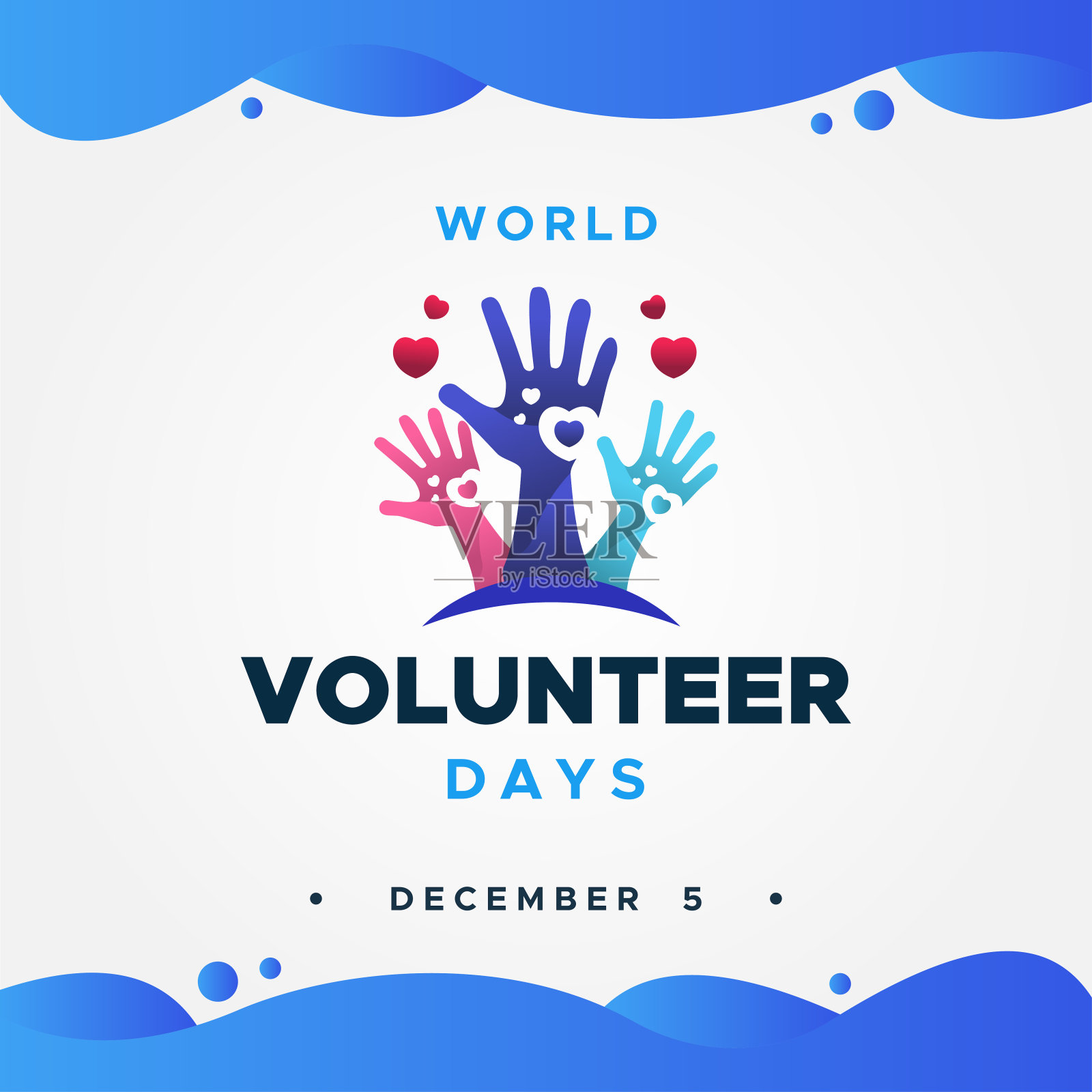 问候时刻的世界志愿者日设计背景插画图片素材