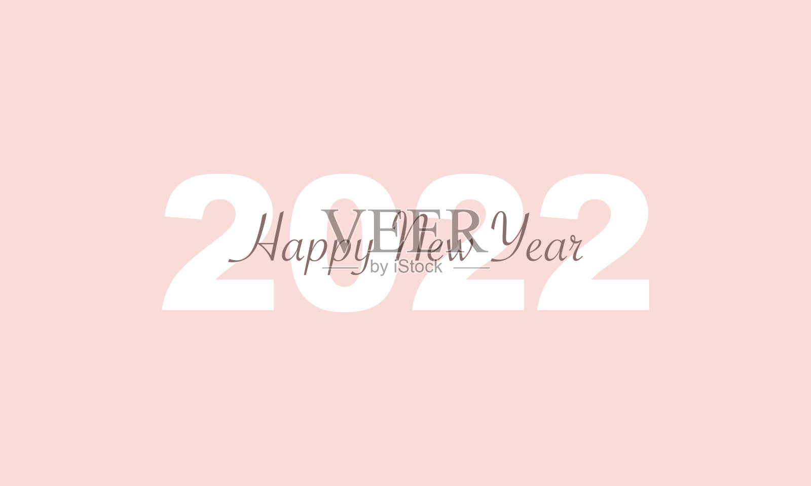 2022年快乐新年最小的艺术背景与文字。插画图片素材