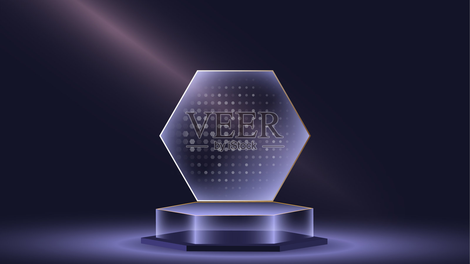 六边形裙台紫色奢华优雅的矢量3d插画图片素材