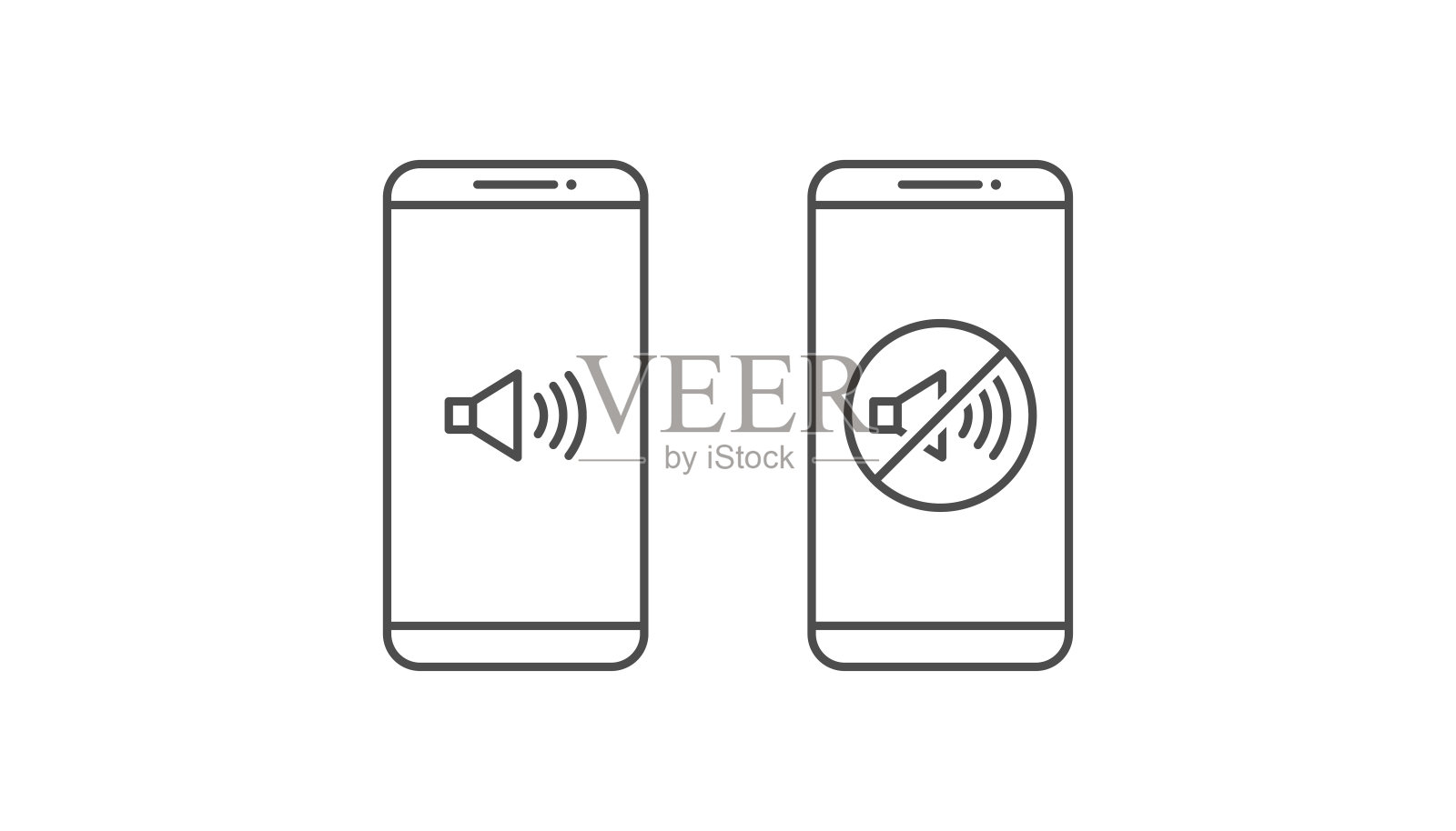 智能手机和音频声音图标通知矢量插画图片素材