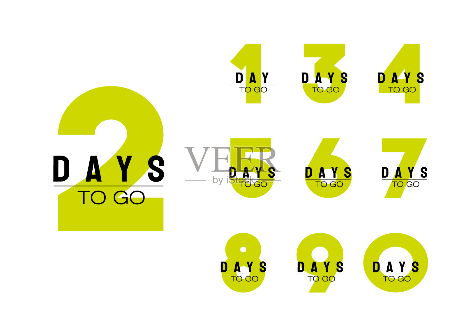 现代的日子不多了。贴纸和横幅计时器设置。插画图片素材