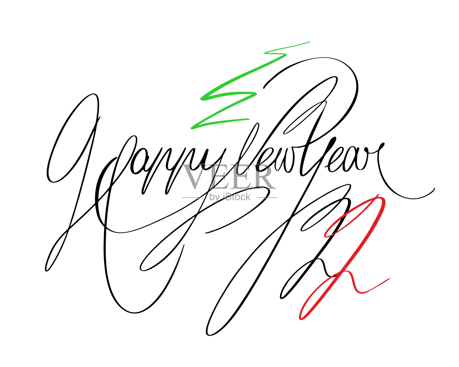 2022年新年快乐。在白色背景上手写的字母。设计元素图片